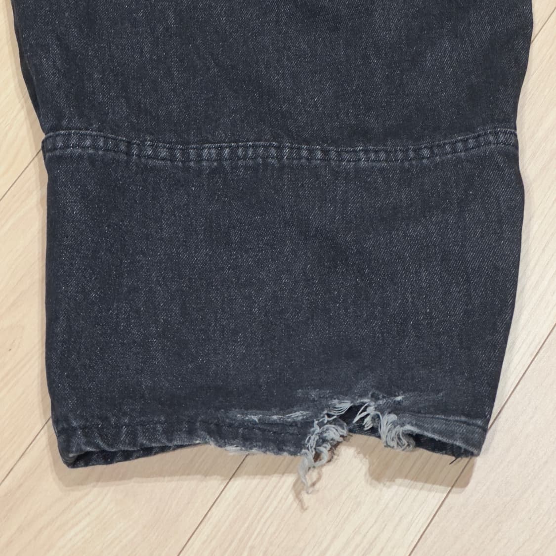 노운 curved denim pants (black) 상품이미지5