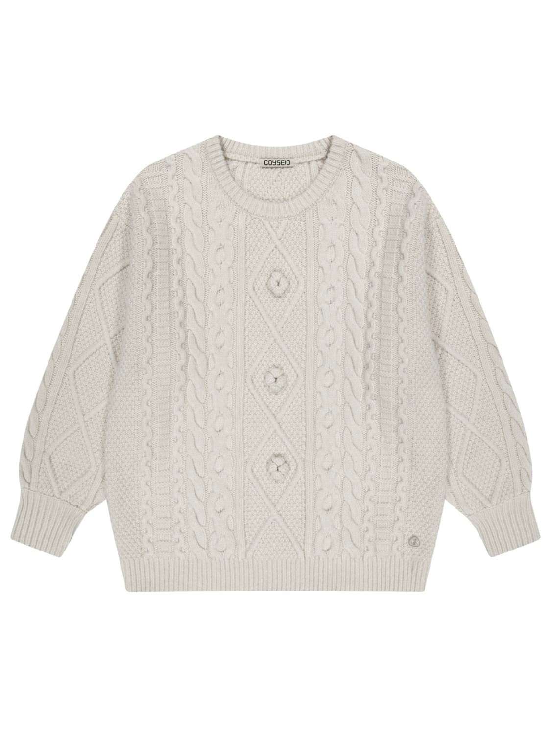 코이세이오 폼폼 케이블 니트 아이보리 상품이미지1