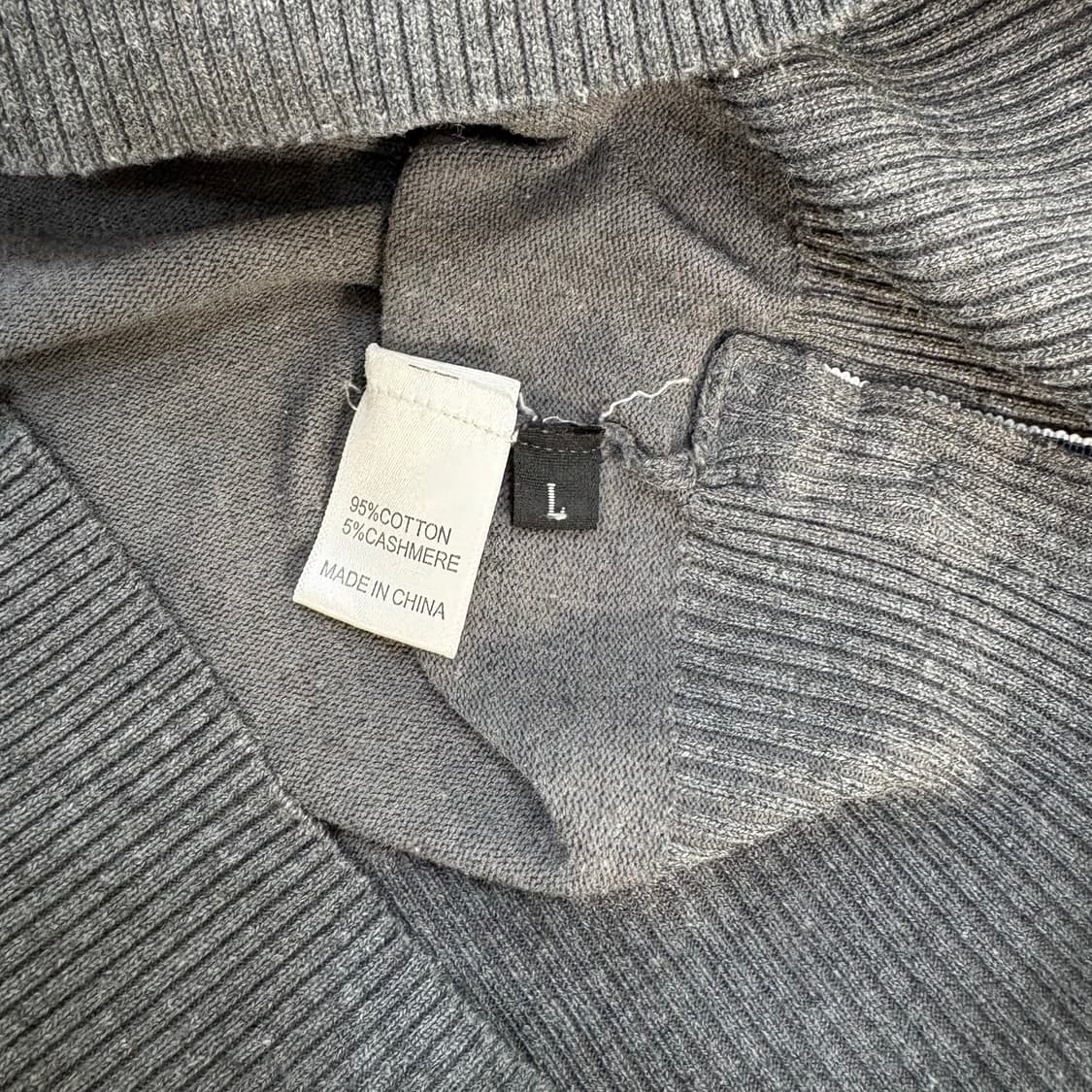 실측 클래식 완장 캐시미어 니트 긴팔 0303J 상품이미지4