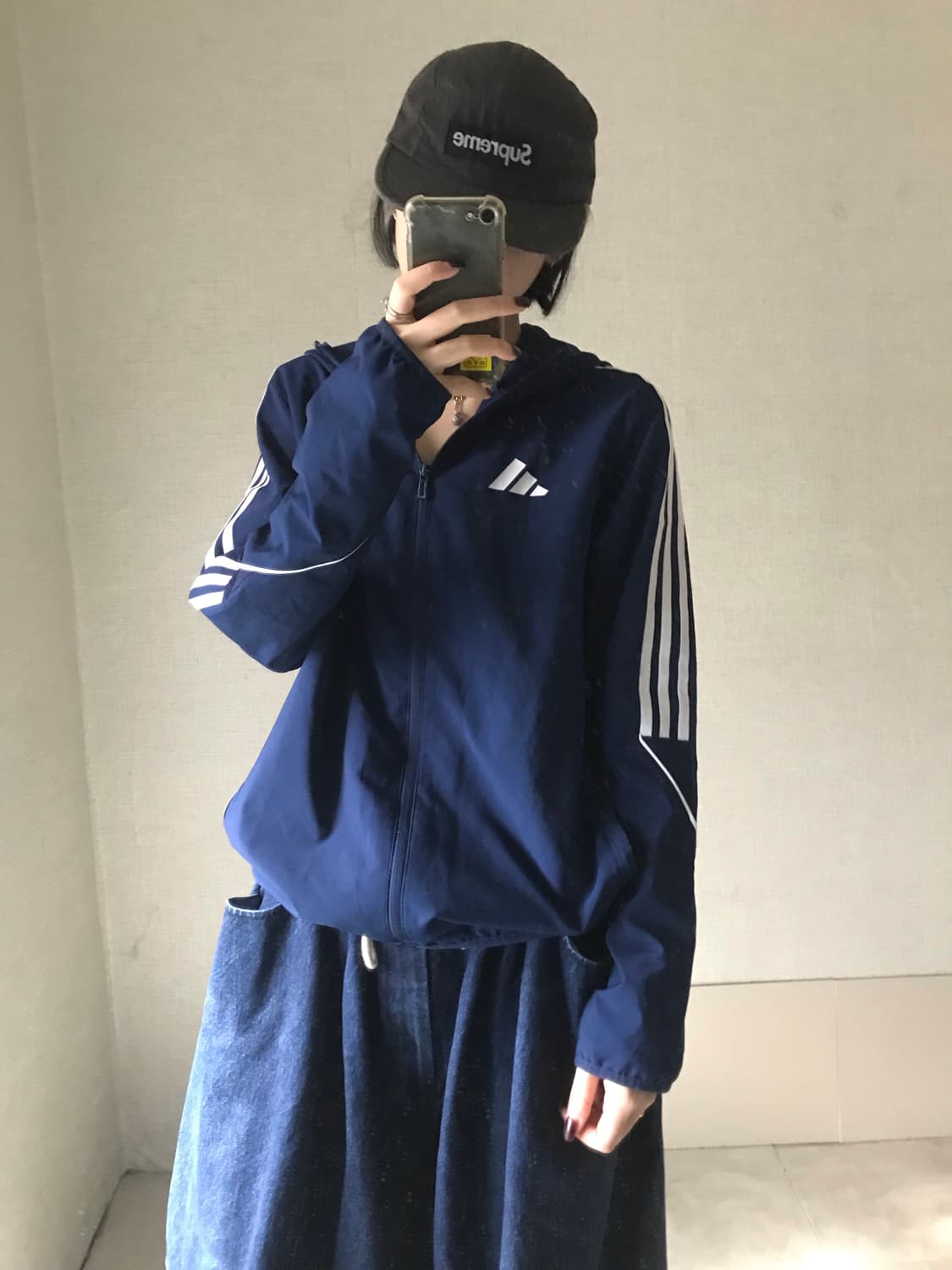 아디다스 네이비 삼선 바람막이 상품이미지3