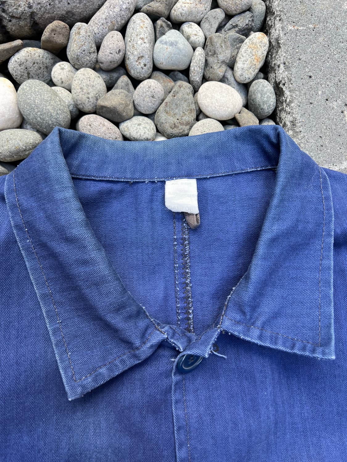 WASHING BLUE OLD HBT 헤링본트윌코튼 프렌치워크자켓 상품이미지4