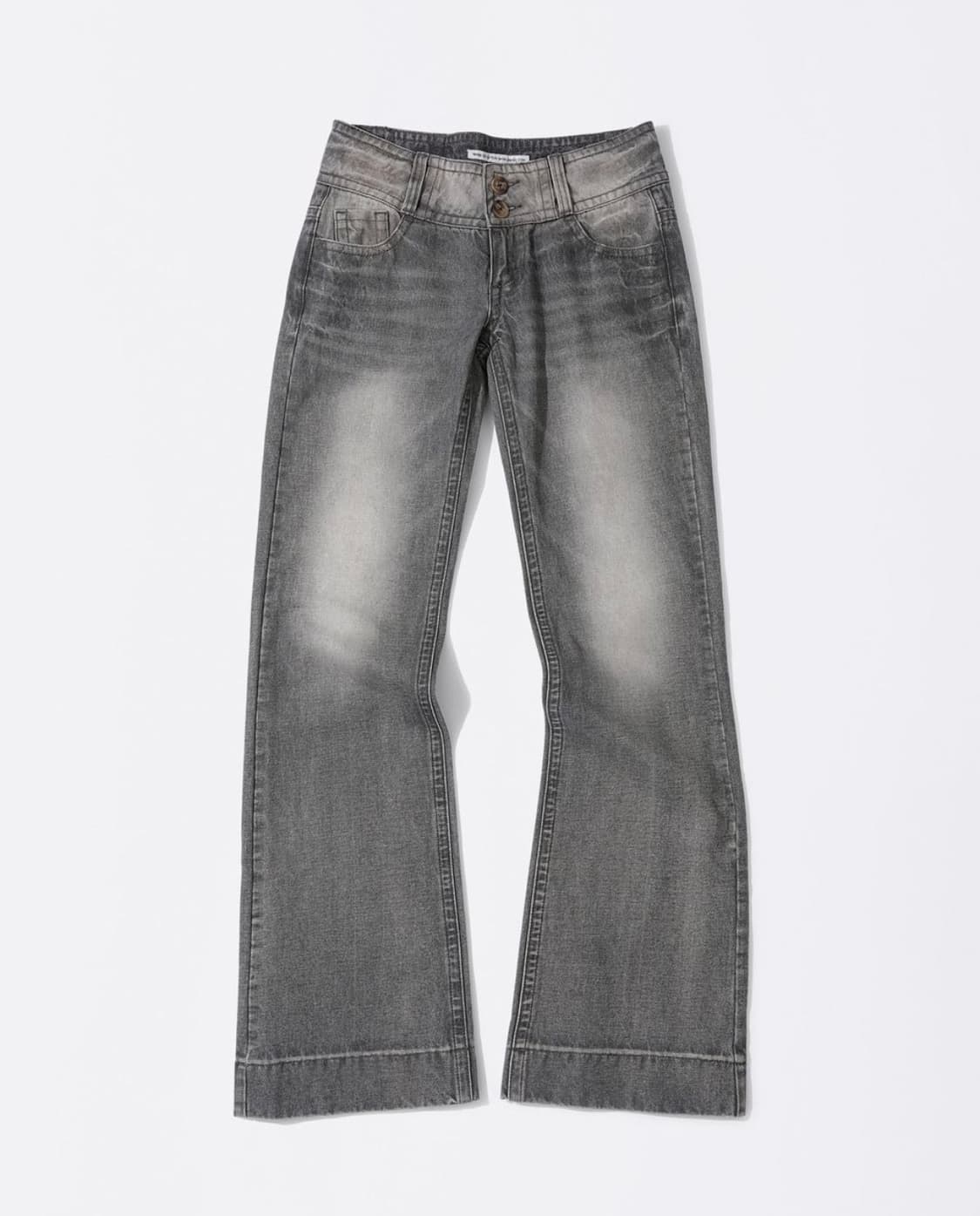 스컬프터 로우라이즈 워싱 데님 그레이 팬츠 상품이미지1