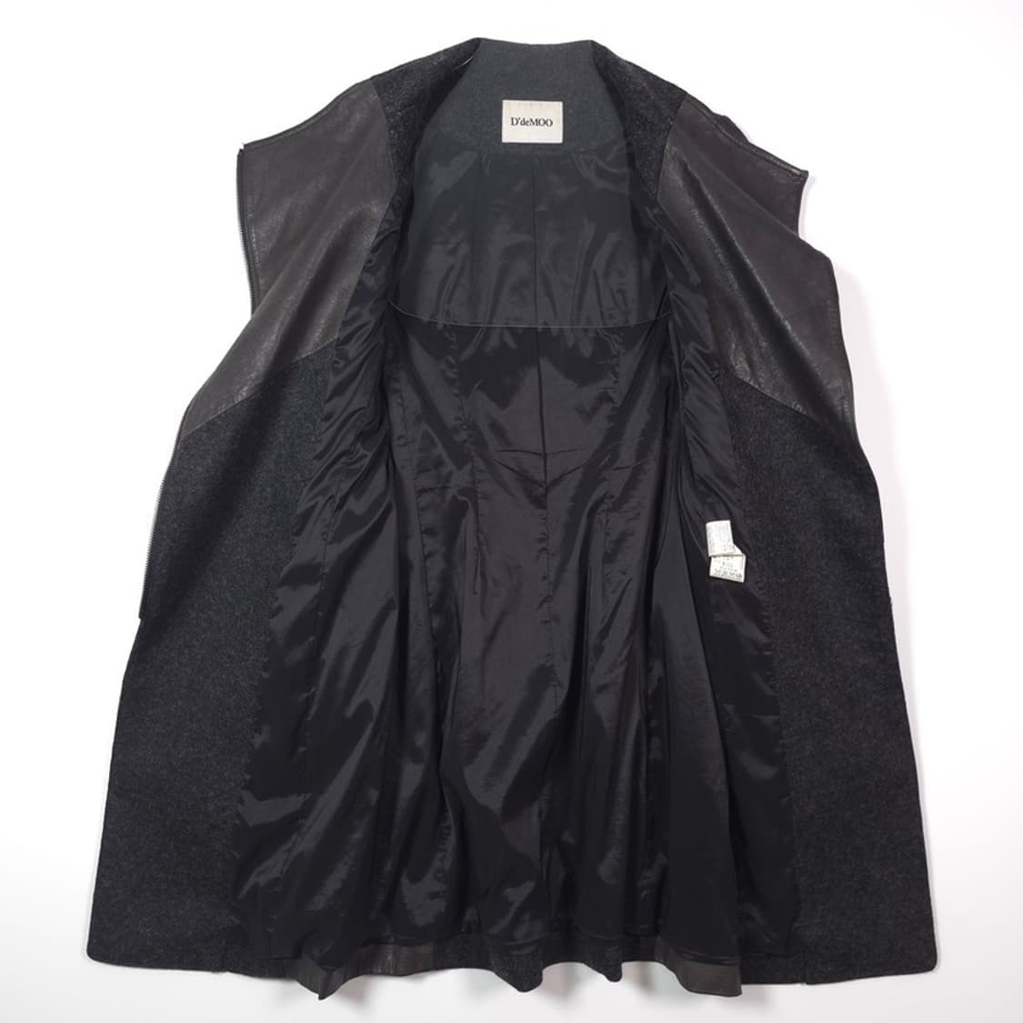 디데무 리얼 램스킨 울 혼방 배색 아방가르드 롱 코트 상품이미지5