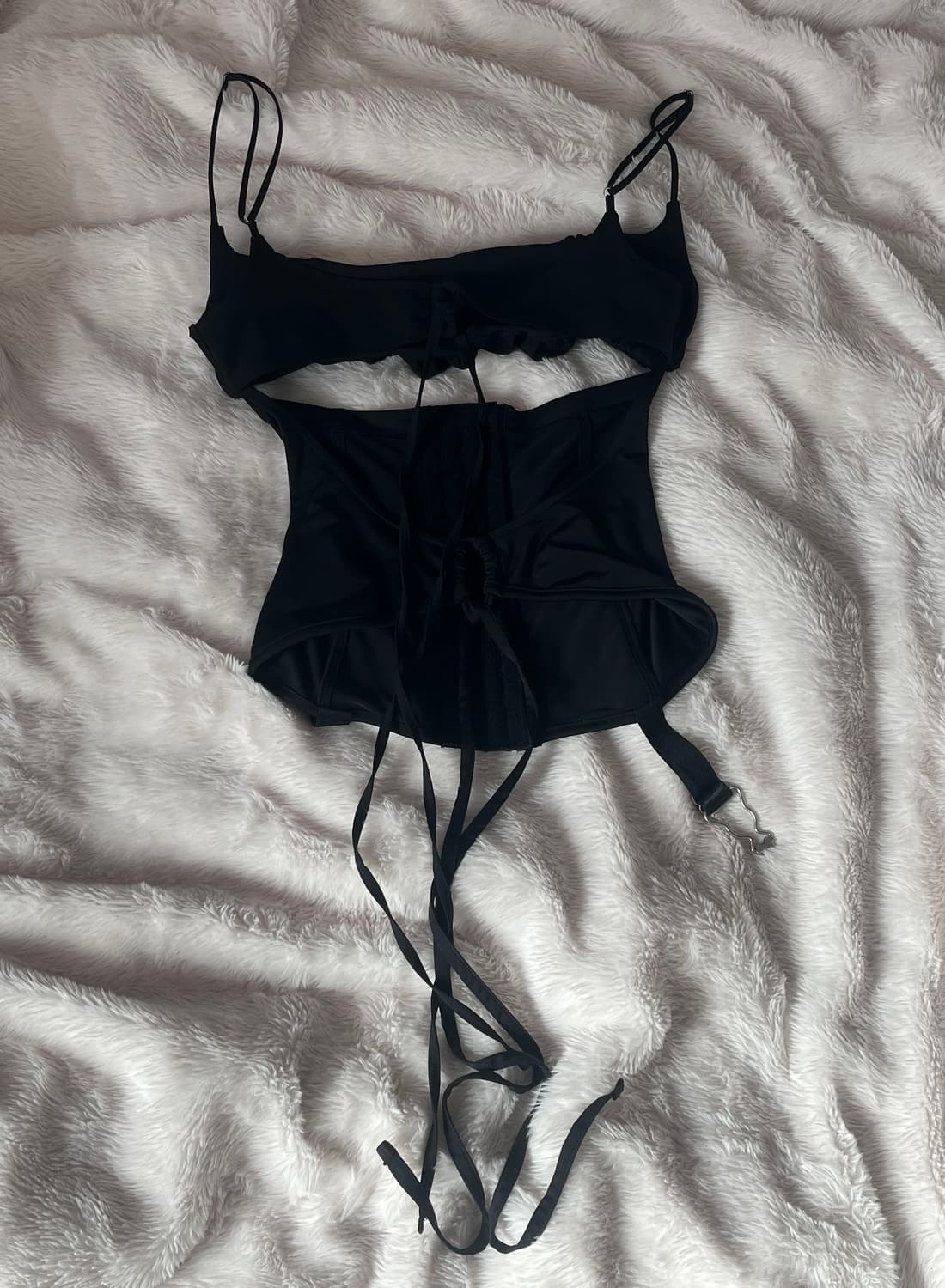 본네 bonnae Lace-up corset top (Black) 상품이미지4