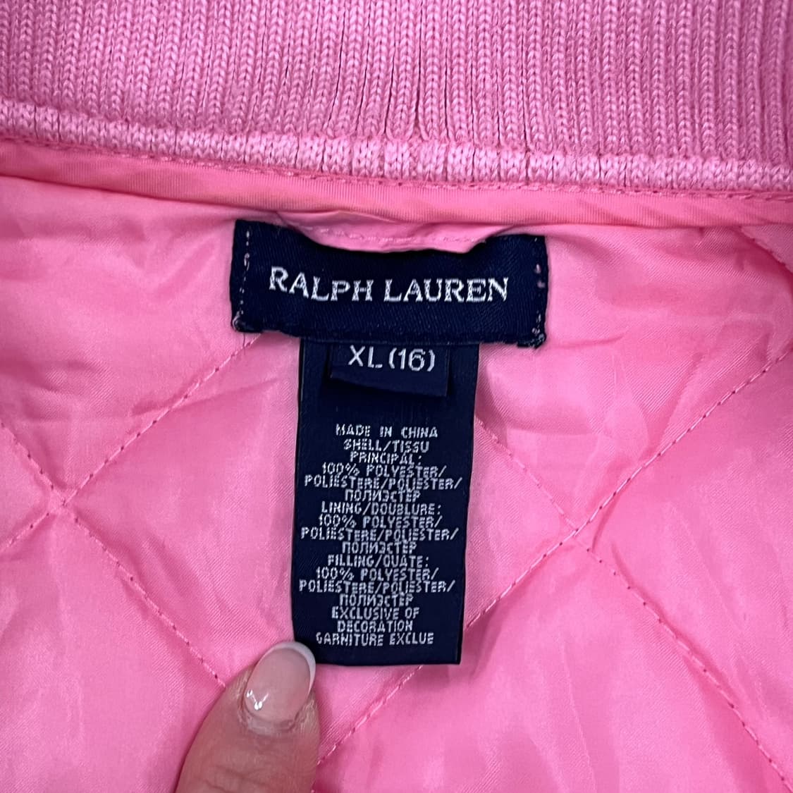 [정품/XL] 폴로 랄프로렌 핑크 퀼팅 자켓 b17 상품이미지5