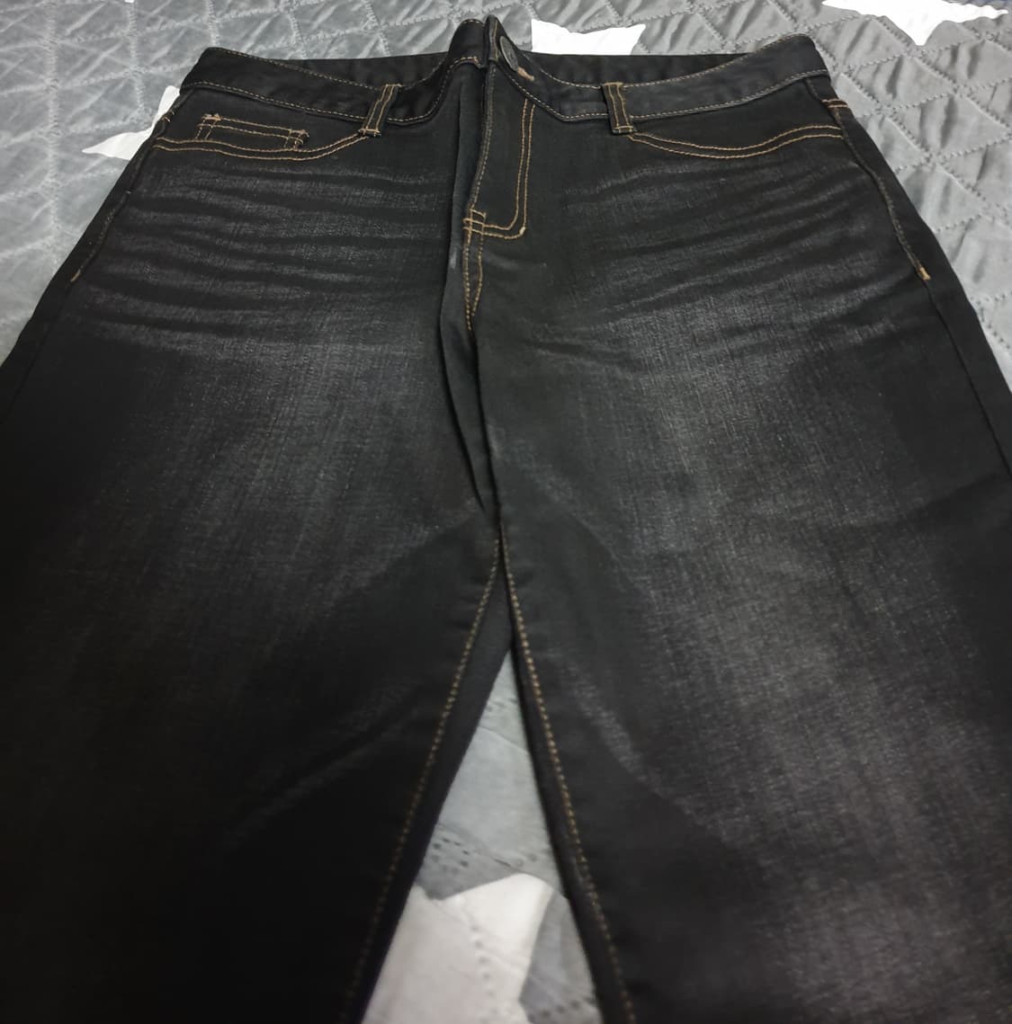 피스워커 슬림핏 스판 워싱 데님팬츠 흑청 (30) 상품이미지2