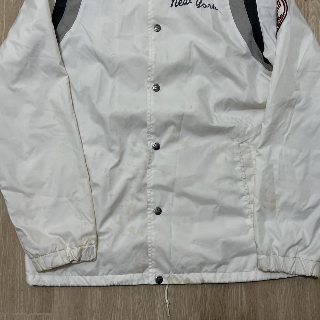 MLB 뉴욕양키스 로고 와펜 바람막이 코치자켓 L/100  상품이미지4