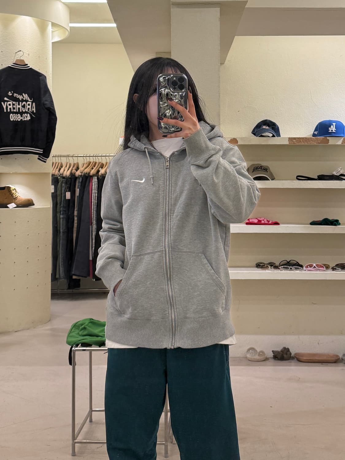 나이키 스우시 기본 후드집업 그레이 U1138 상품이미지1