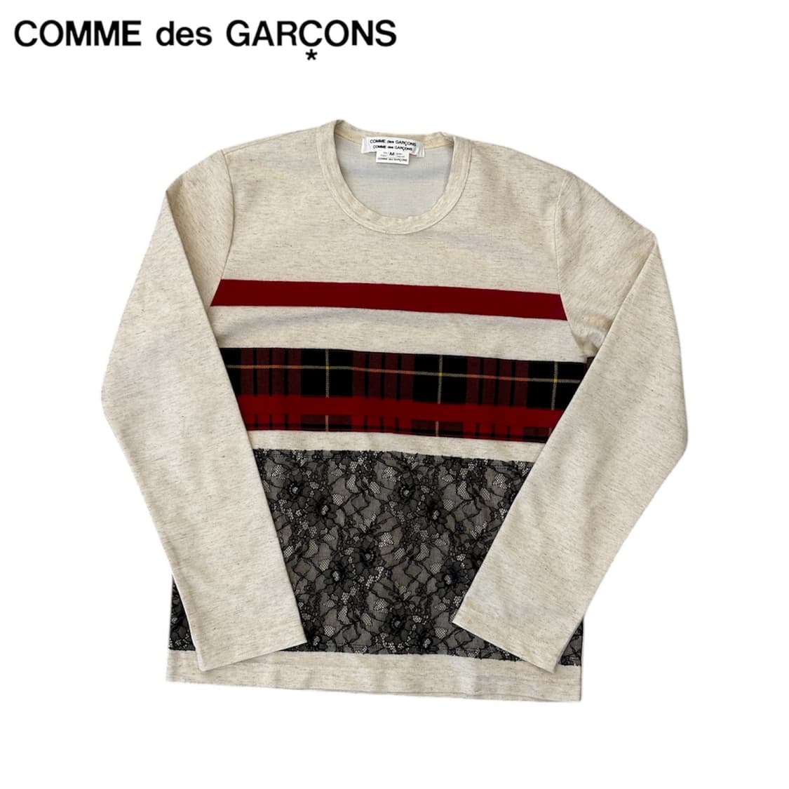 꼼데가르송 스트라이프&레이스 롱슬리브 상품이미지1
