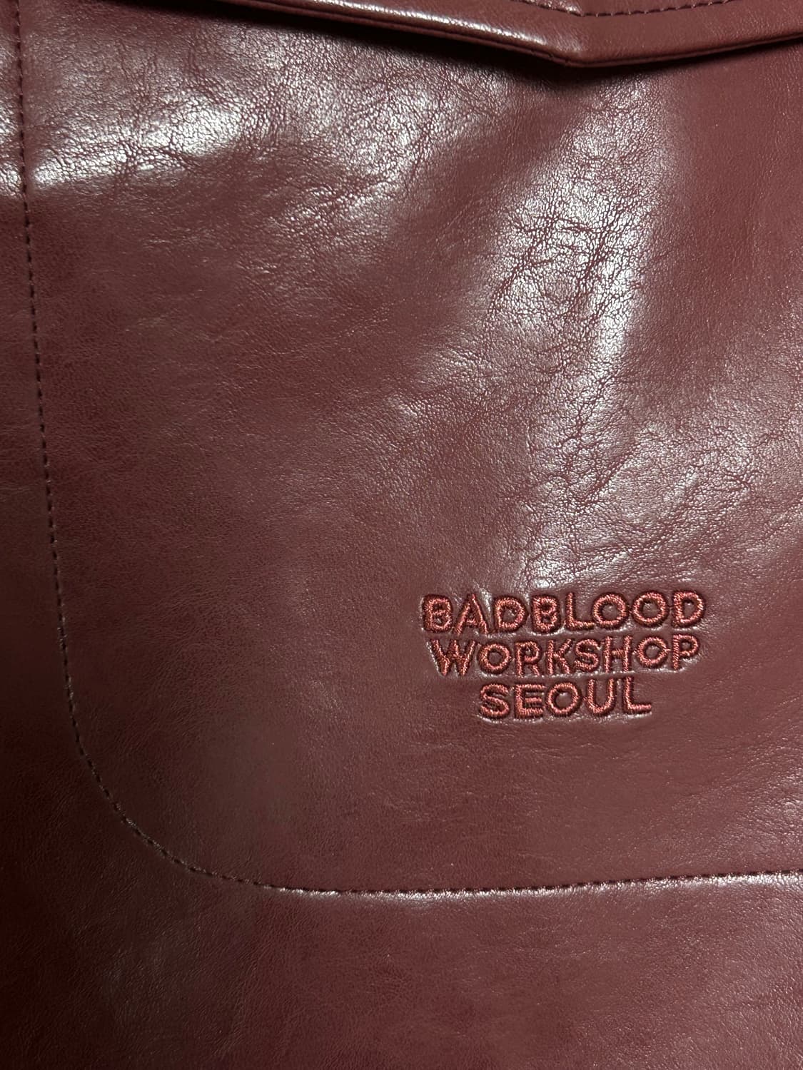 배드블러드 70s 레더자켓 버건디 상품이미지7