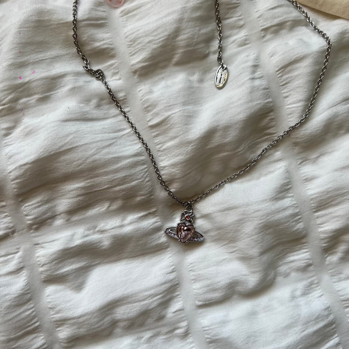 비비안웨스트우드 아리엘라 핑크 실버 목걸이 상품이미지5
