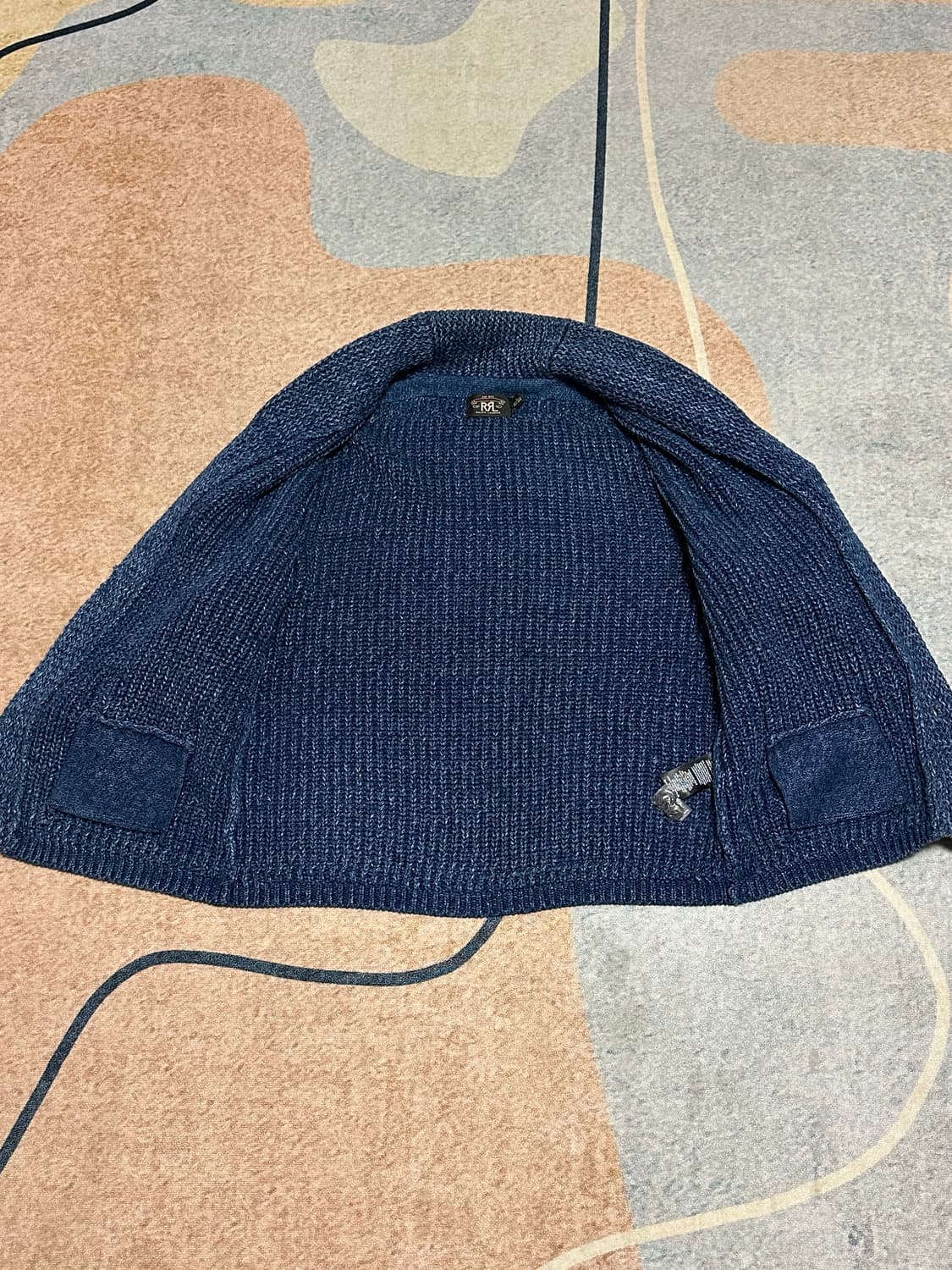 [L] RRL (더블알엘) 면, 린넨 숄카라 가디건 인디고 상품이미지3