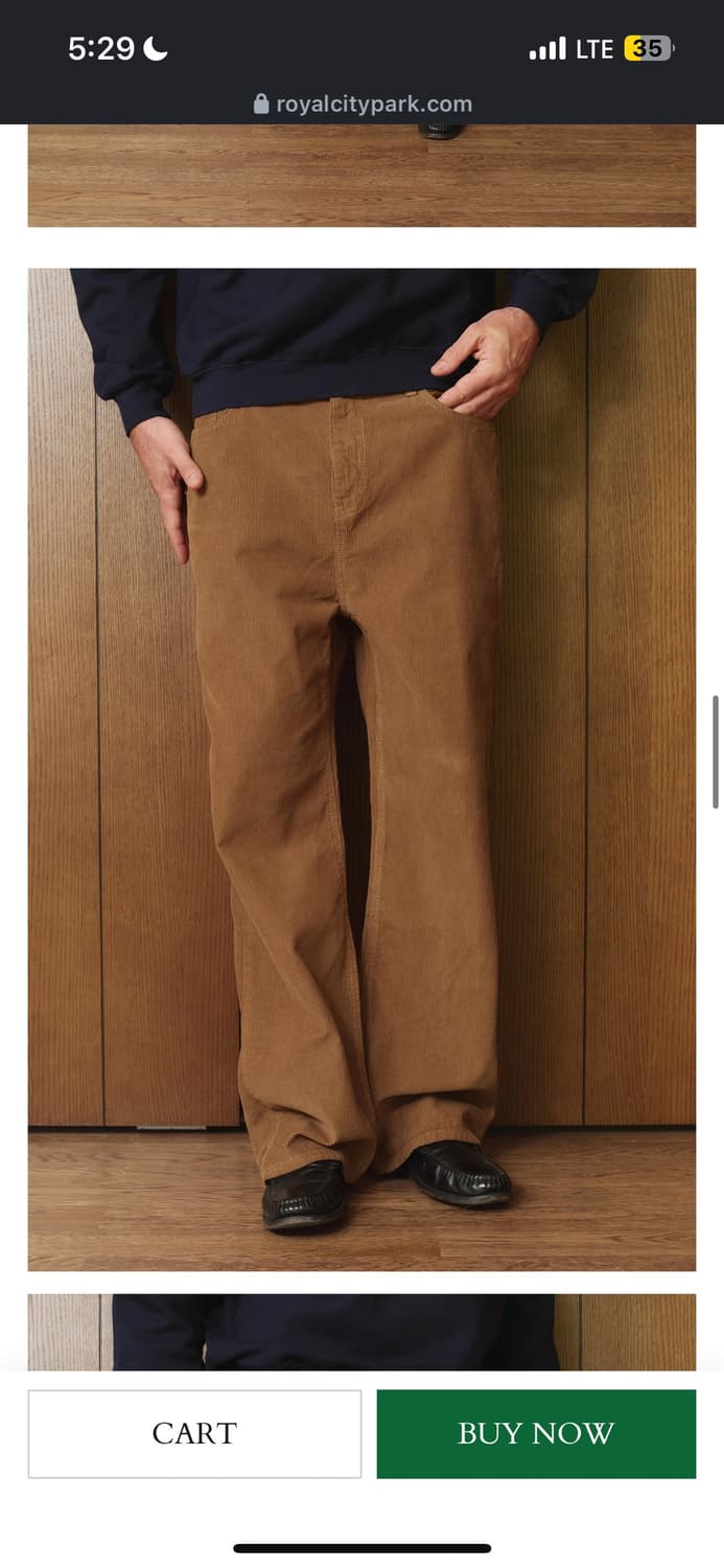 로얄시티파크 코듀로이팬츠 베이지 m 상품이미지2