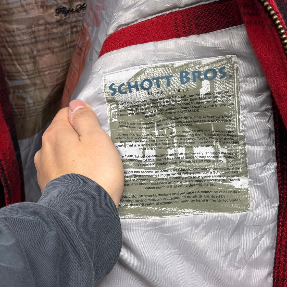 SCHOTT 버팔로 울 체크 G-1 상품이미지5