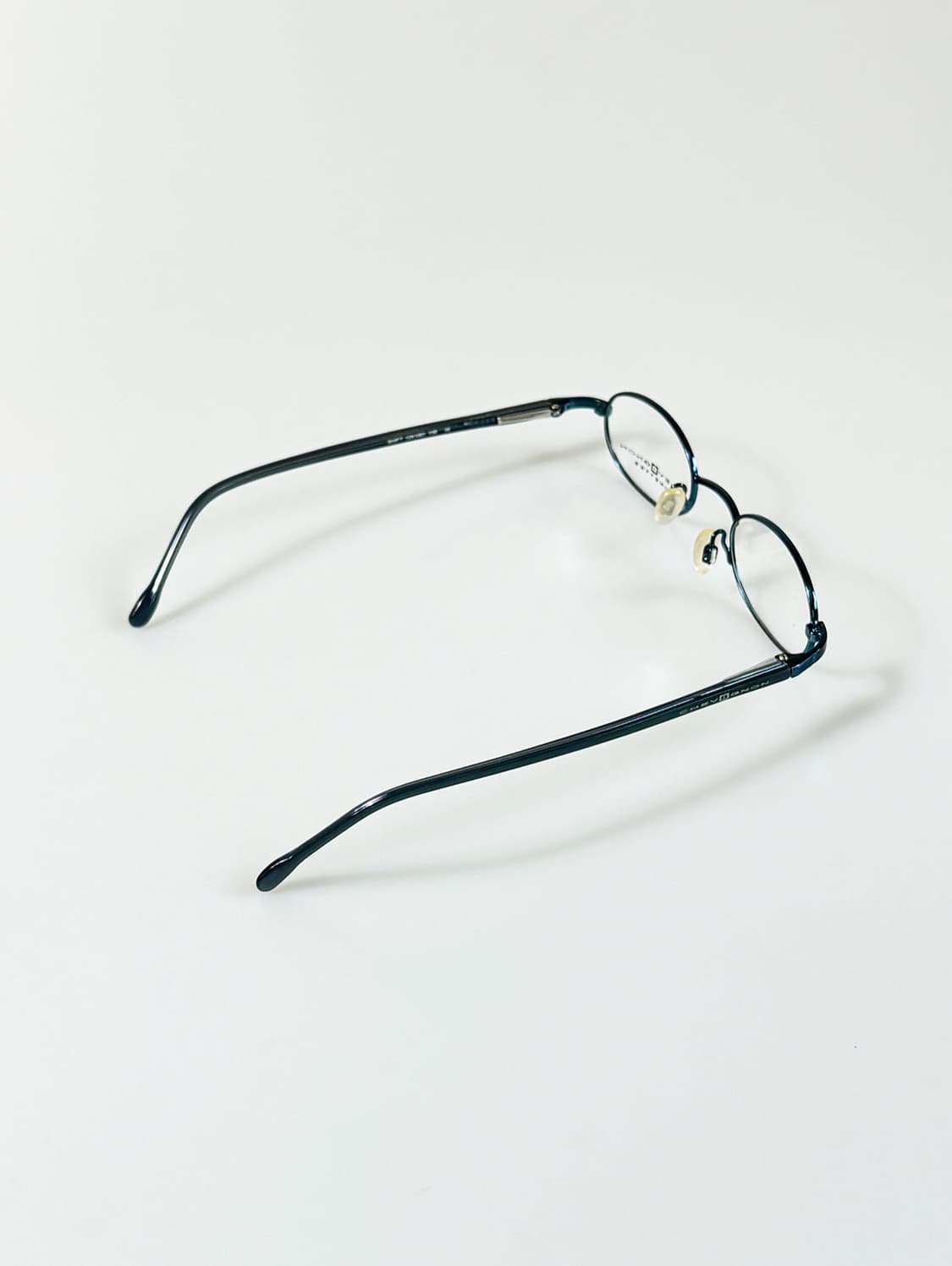 90s CHEVIGNON 블루 메탈 슬림 오벌 빈티지 안경 상품이미지5