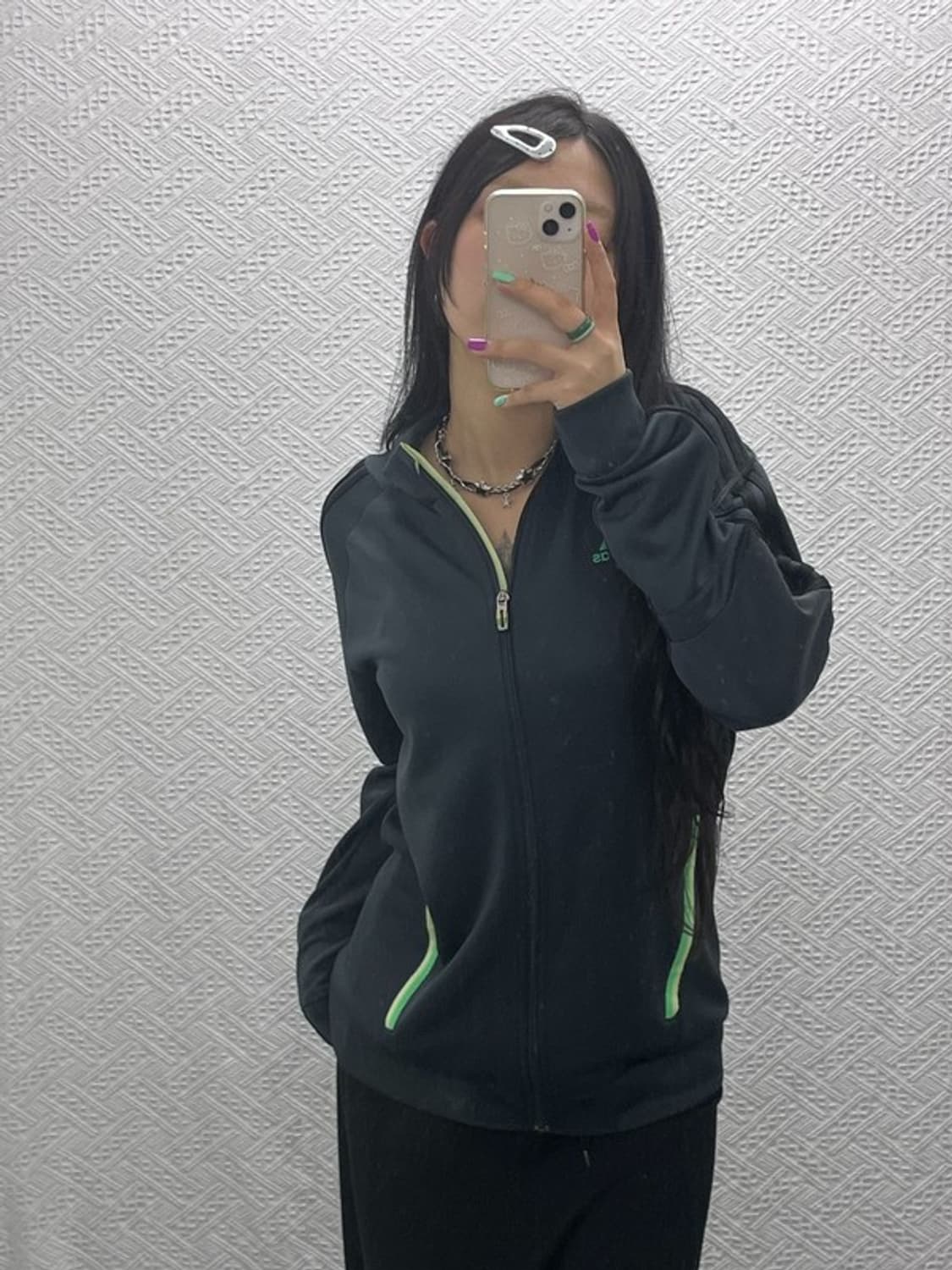 아디다스 00's 레트로 네온그린 져지 집업 105 C07132 상품이미지2