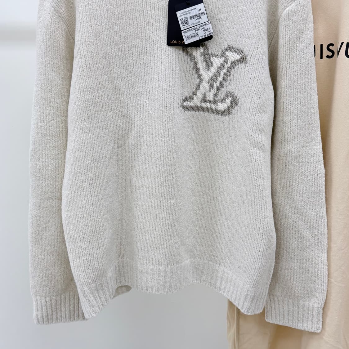 [미사용/3XL] 25FW 루이비통 LV 인타르시아 크루넥 니트 아이보리 상품이미지4