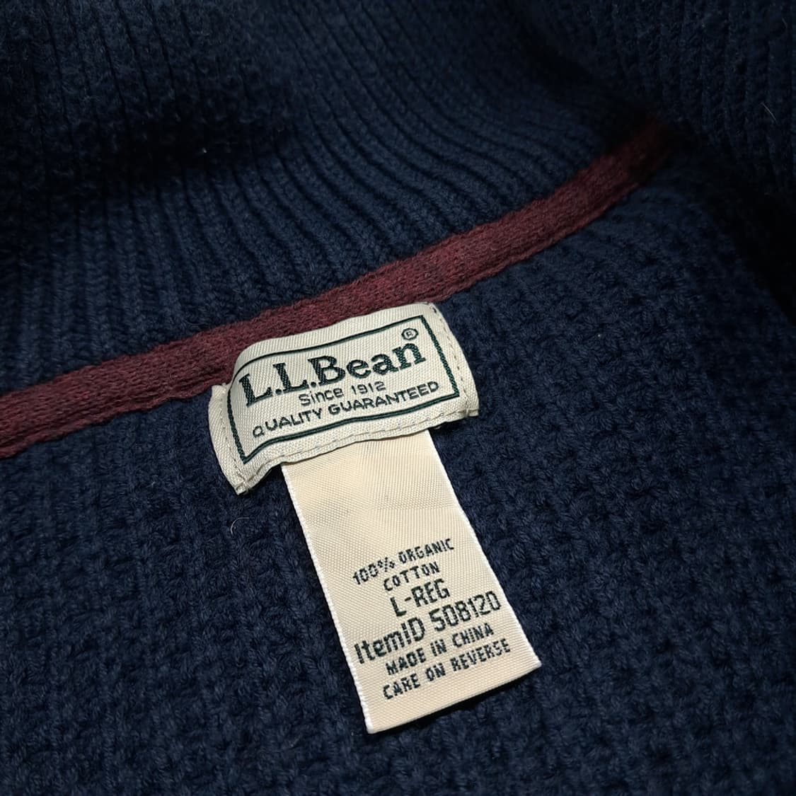 CL071 엘엘빈 오가닉코튼 와플 네이비 하프집업 니트 스웨터 상품이미지3