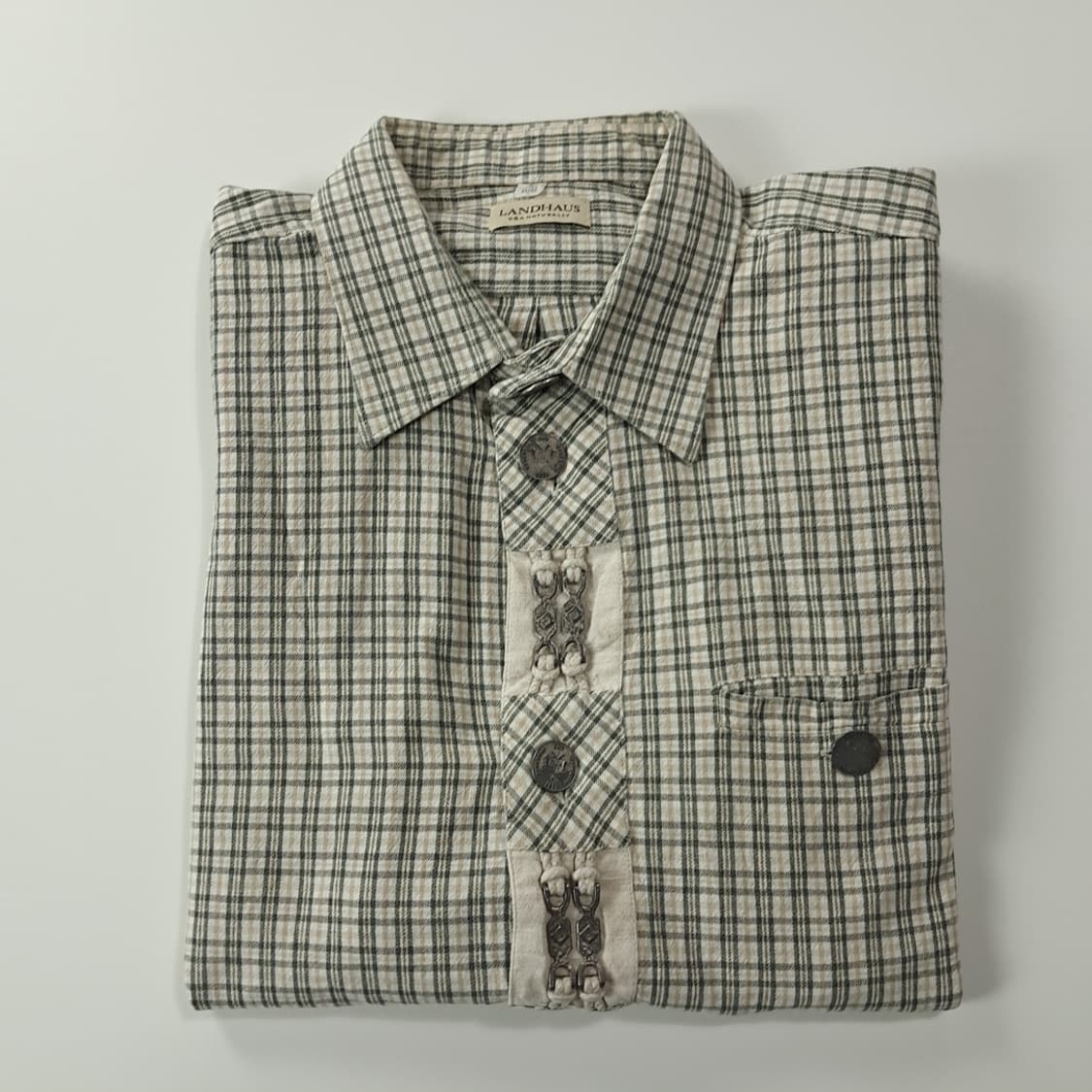 CK279 L 란트하우스 90s 트라흐텐 바바리안 반팔 알펜 셔츠 남방 상품이미지7