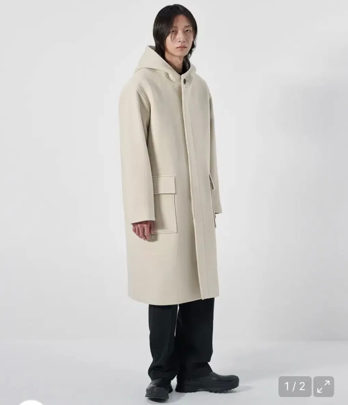 인사일런스 후드 코트 아이보리 L 상품이미지1