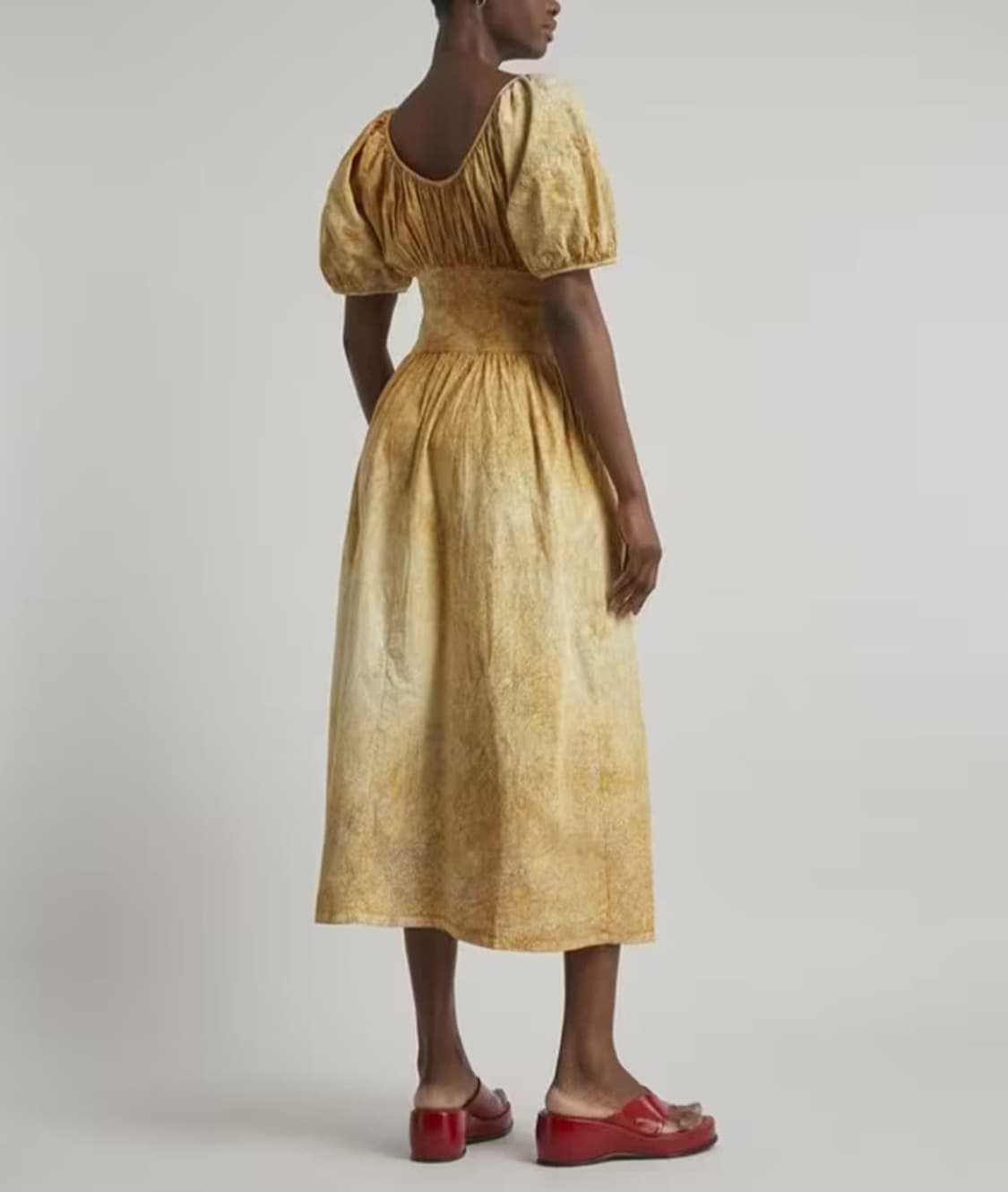 팔로마울 오가닉 포플린 코튼 코르셋 디테일 패턴 맥시 원피스 상품이미지2