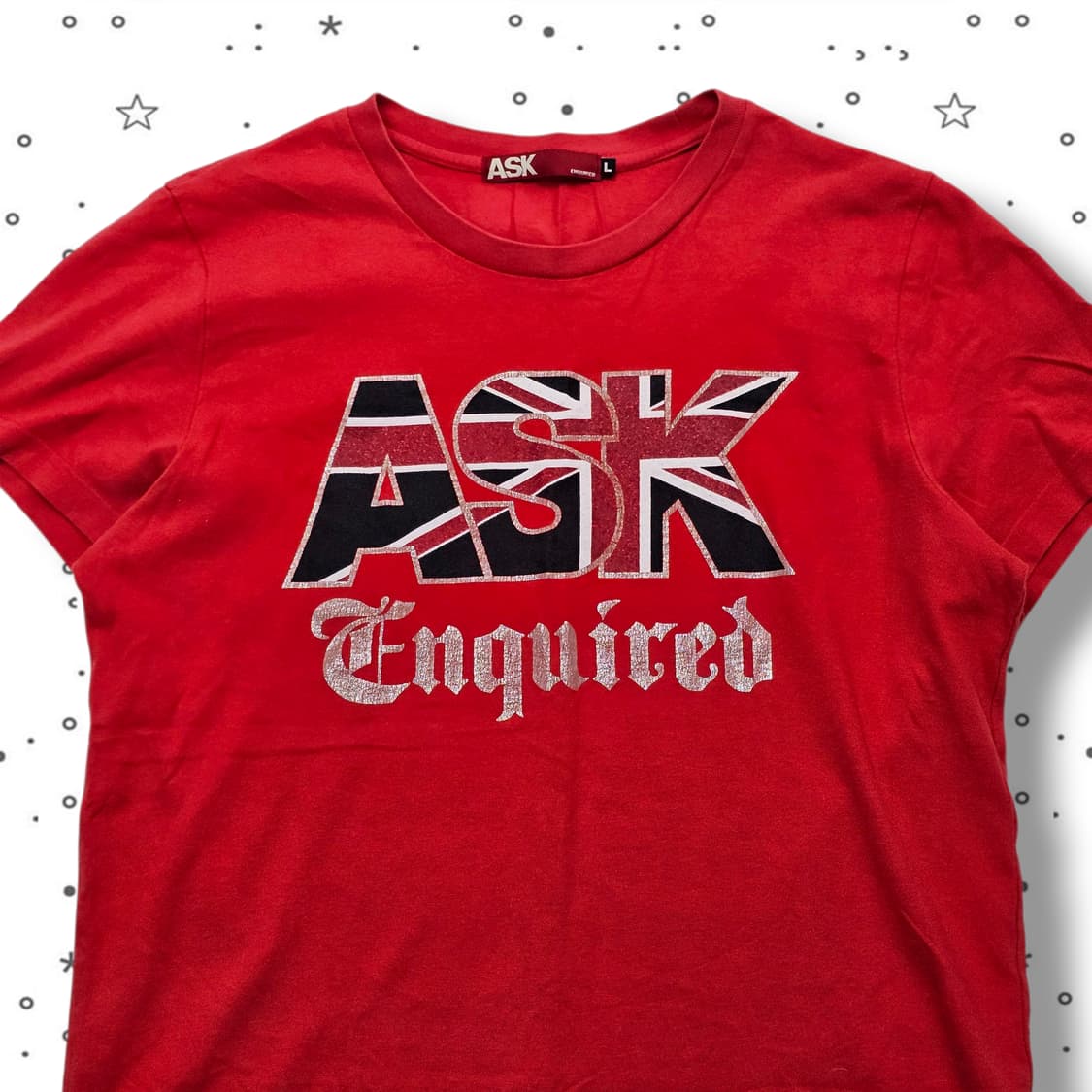L ASK 에스크 프린팅 반팔 티셔츠 레드 상품이미지2