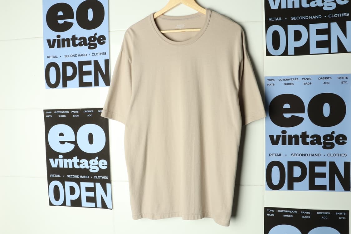 (XL-2XL) 무신사스탠다드 반팔 티셔츠 베이지 무지 박시-H31869 상품이미지2