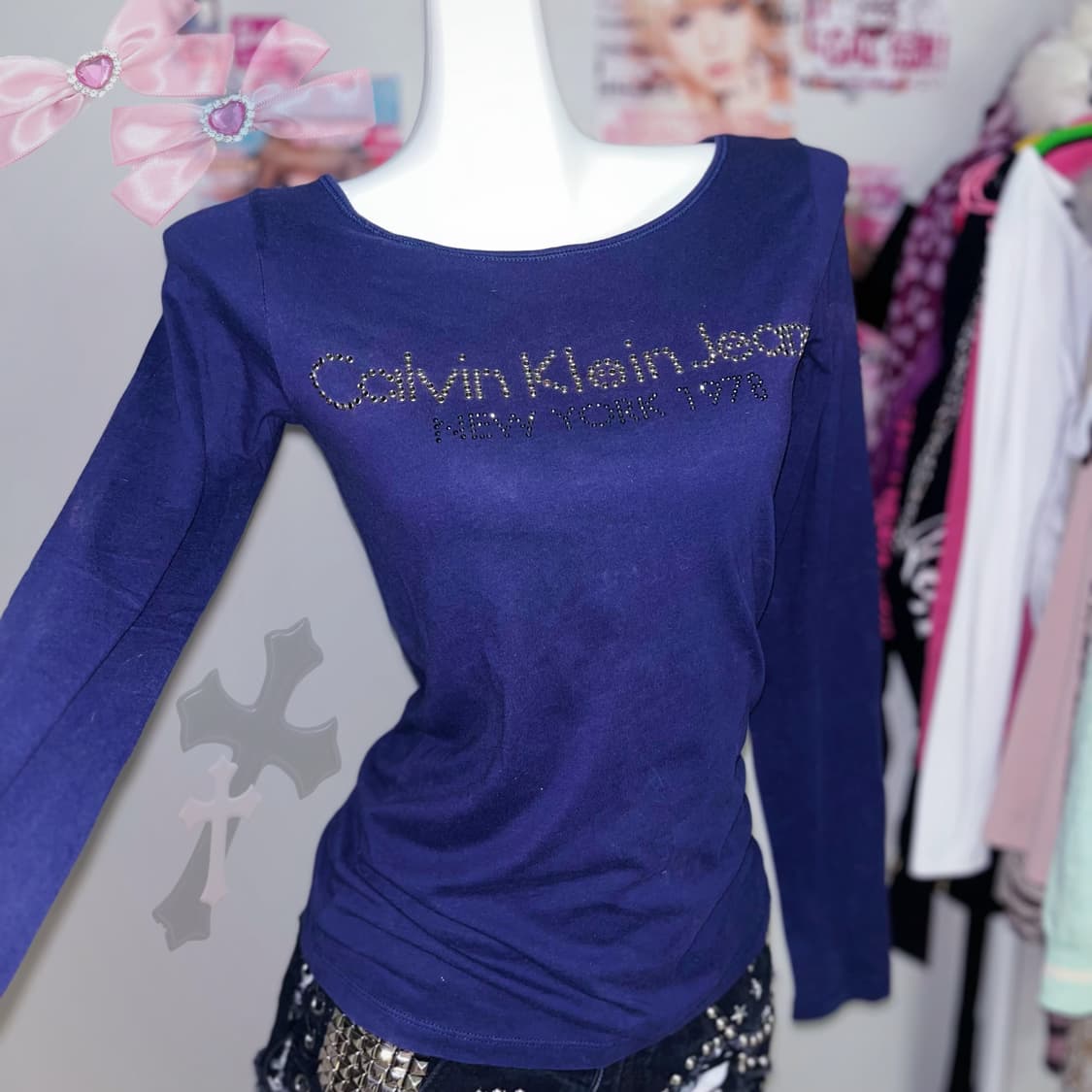 Calvin Klein 00‘s 큐빅 레터링 롱슬리브 xs 상품이미지2