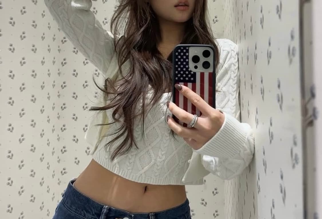 skims 스킴스 화이트 케이블 크롭 가디건 M 상품이미지3