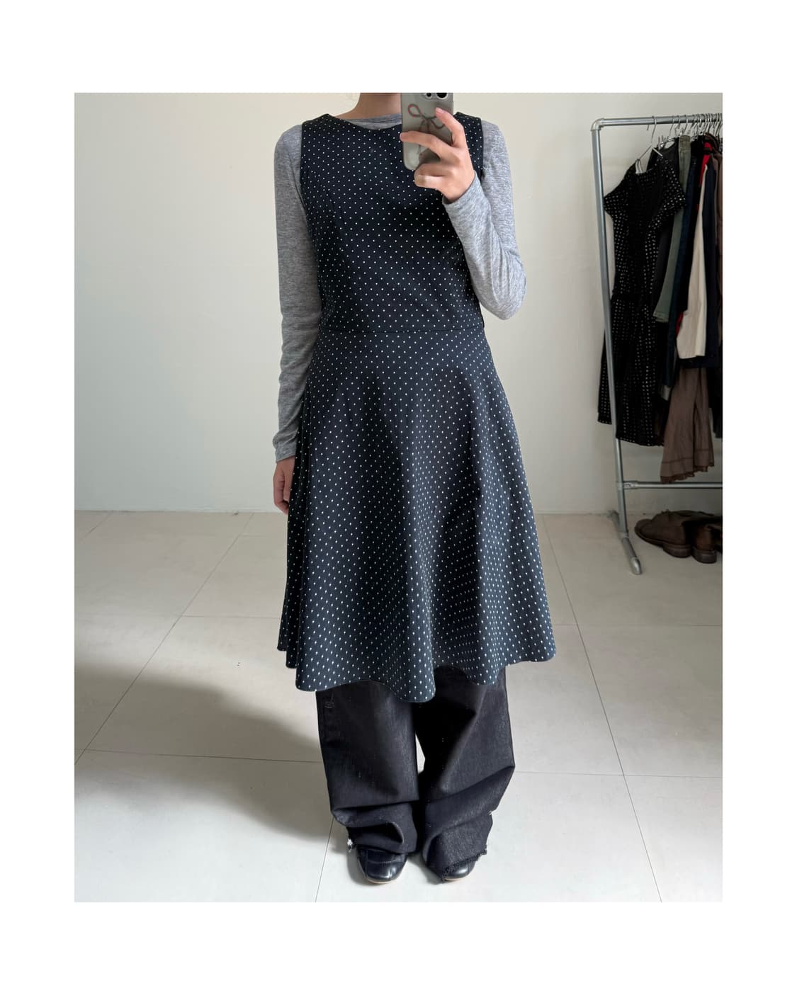 빈티지 도트 원피스 상품이미지1
