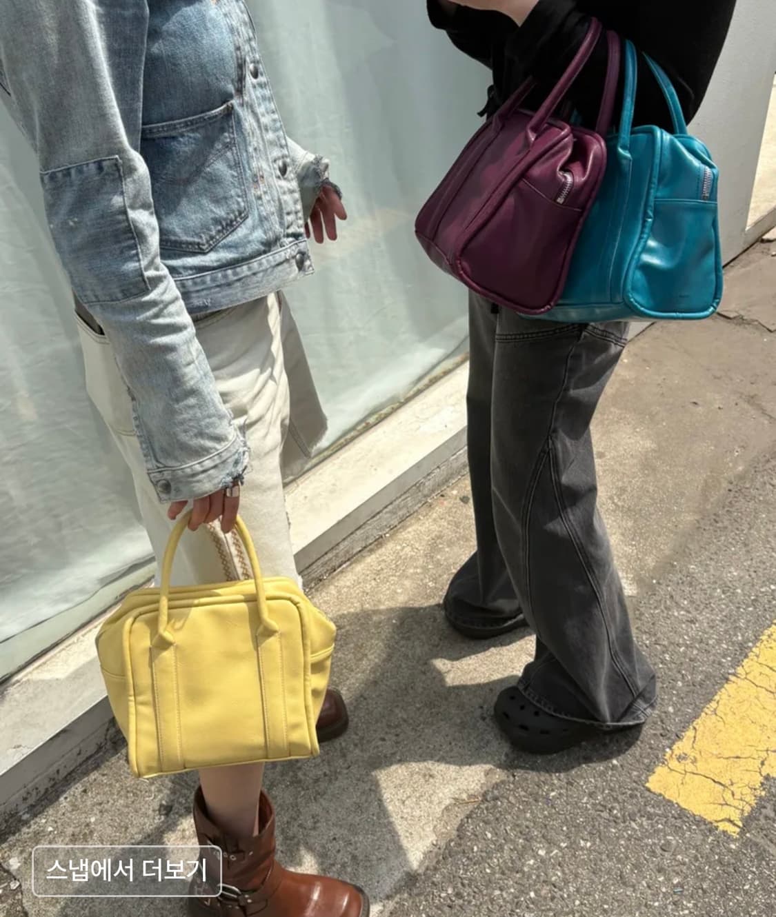 여밈 미니 박스백 아쿠아  상품이미지5