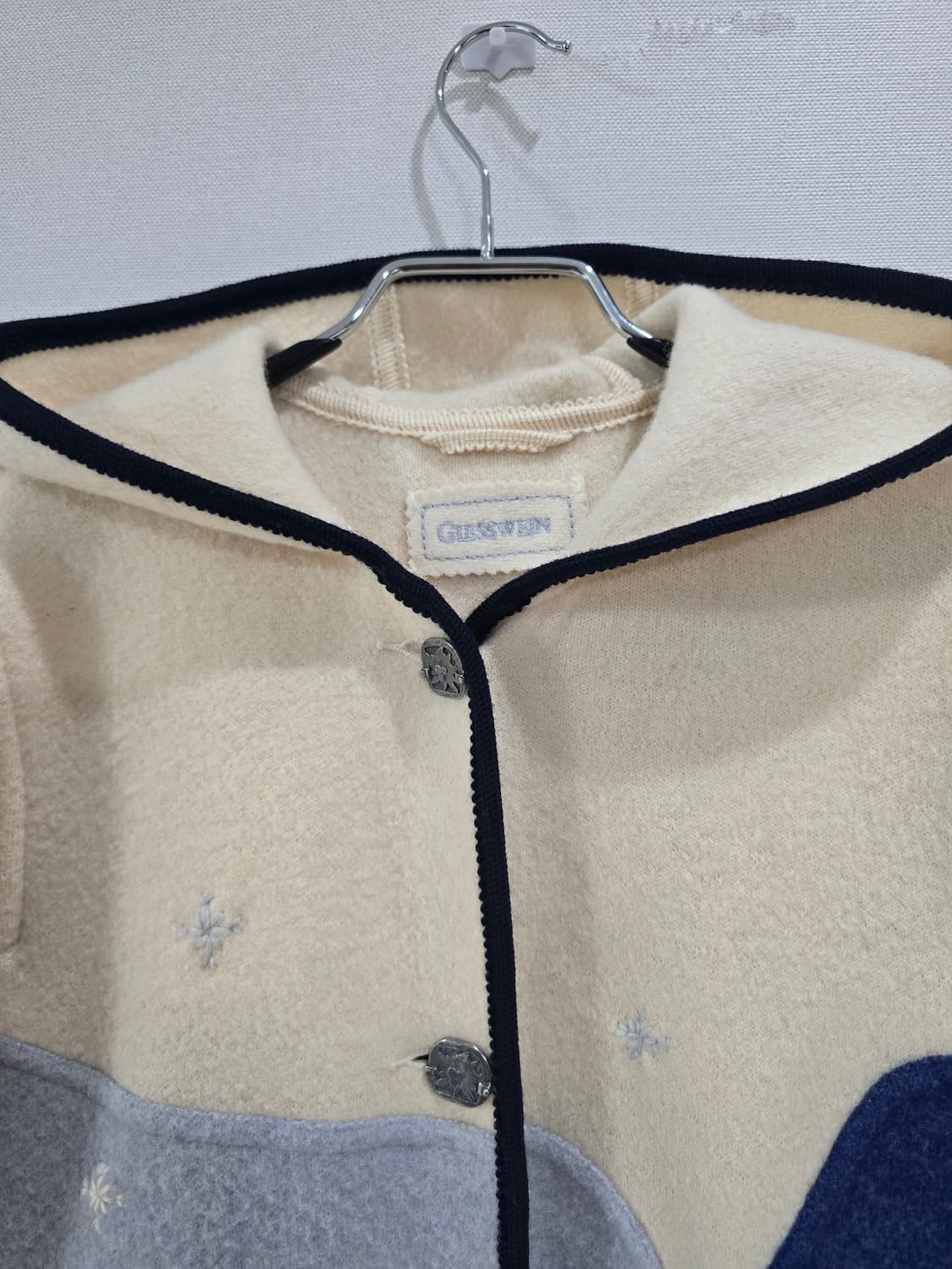 매장판 기스바인 아플리케 울니트집업 상품이미지2