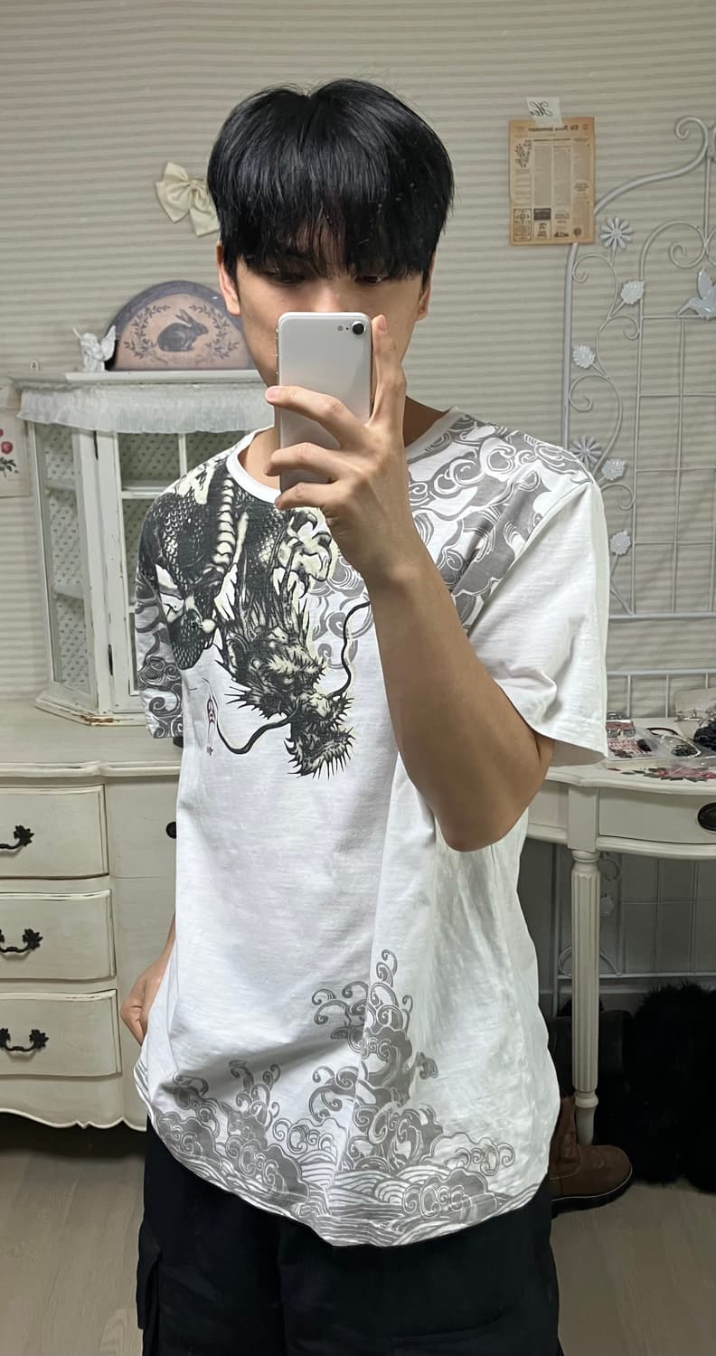 빈티지 오리엔탈 드래곤 반팔 o-893 y2k 스트릿 모리 갸루 일본빈티 상품이미지1