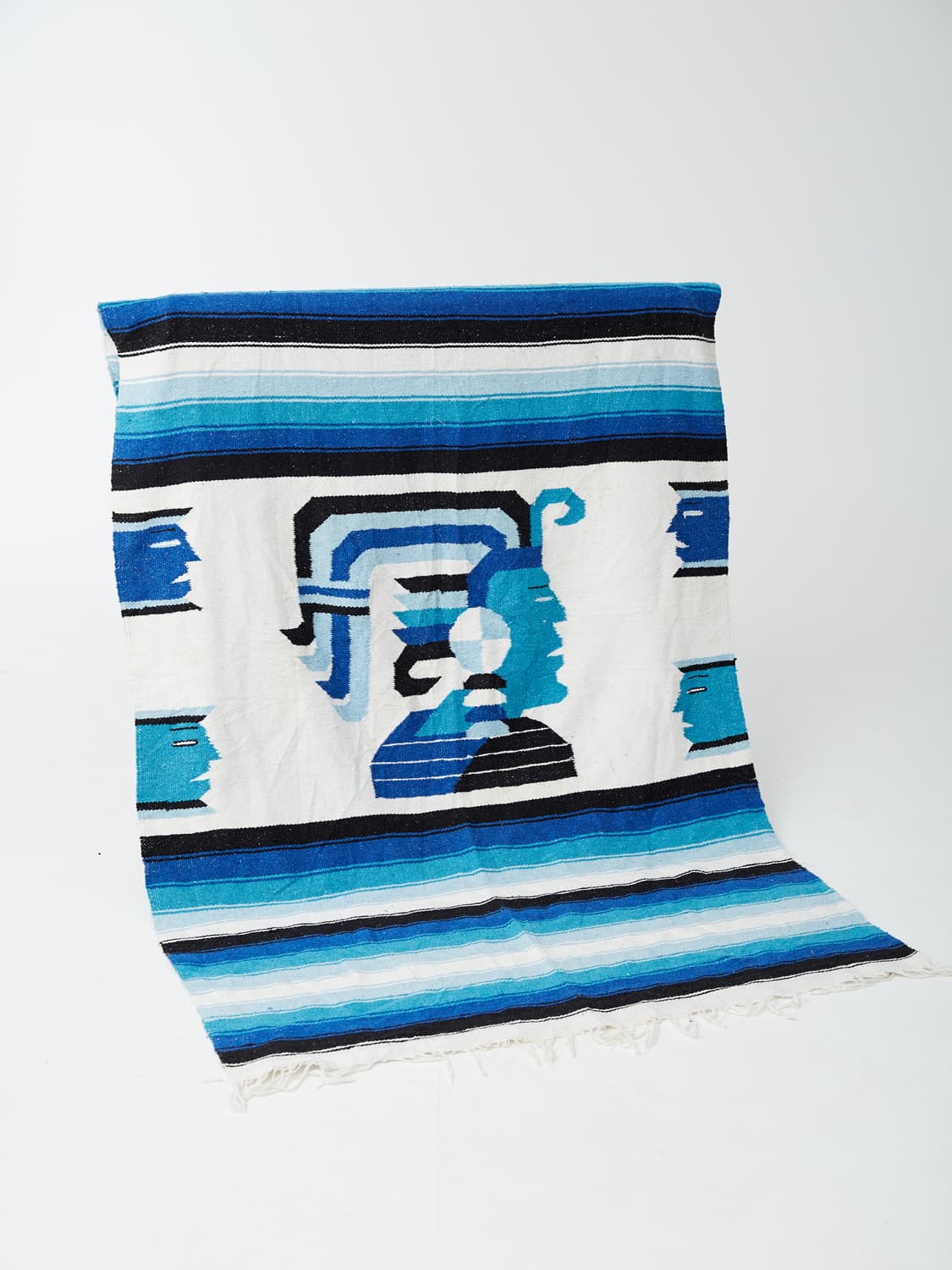 Vintage Mexican rug(aztec_blue) 상품이미지1