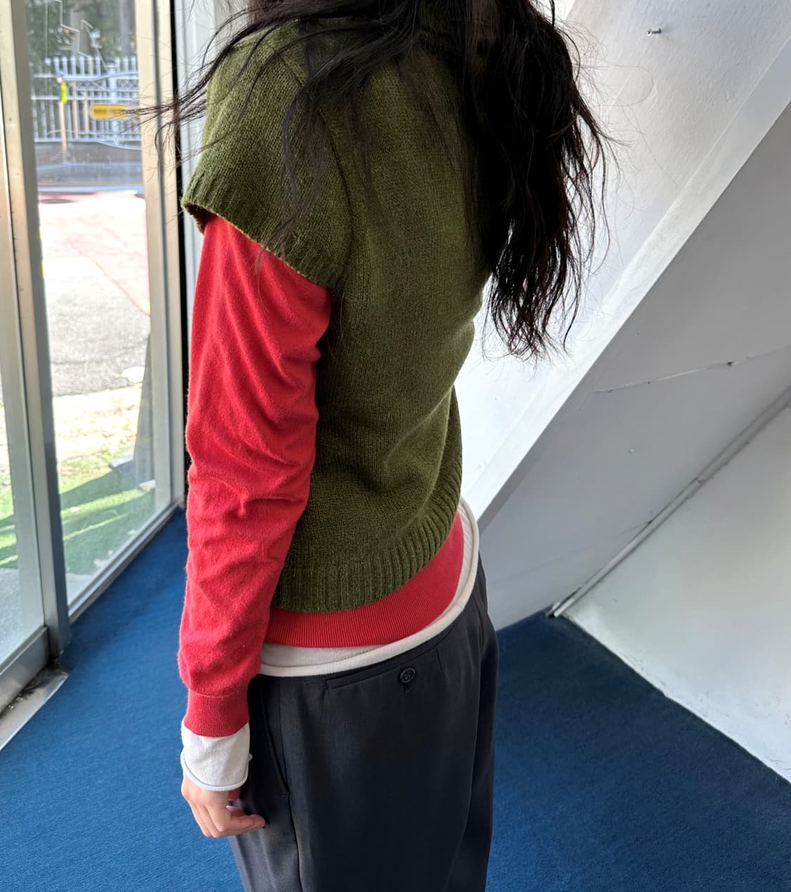 Alpaca blend design knit top 상품이미지4