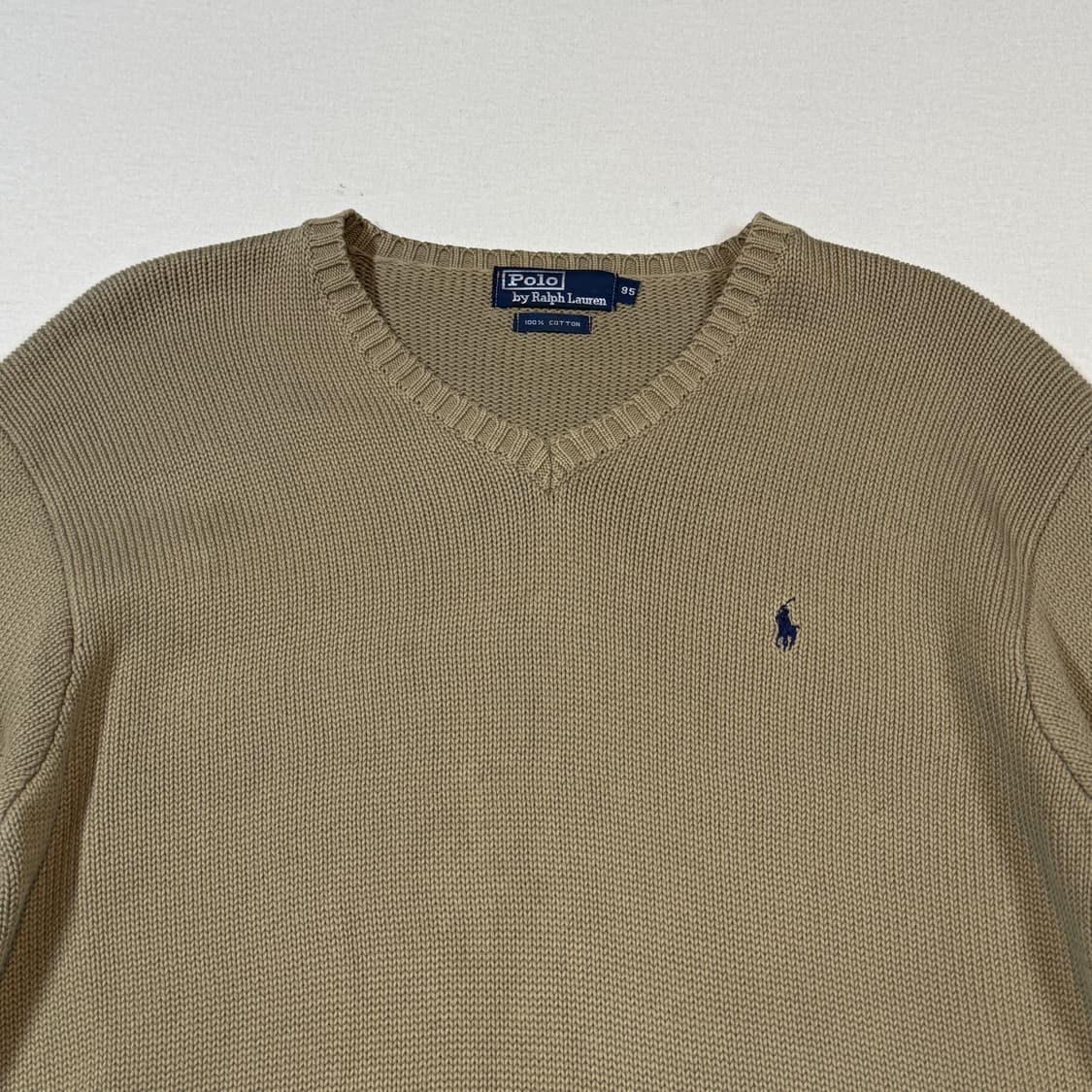 M) 폴로 랄프로렌 브라운 헤비코튼 브이넥 니트 상품이미지3