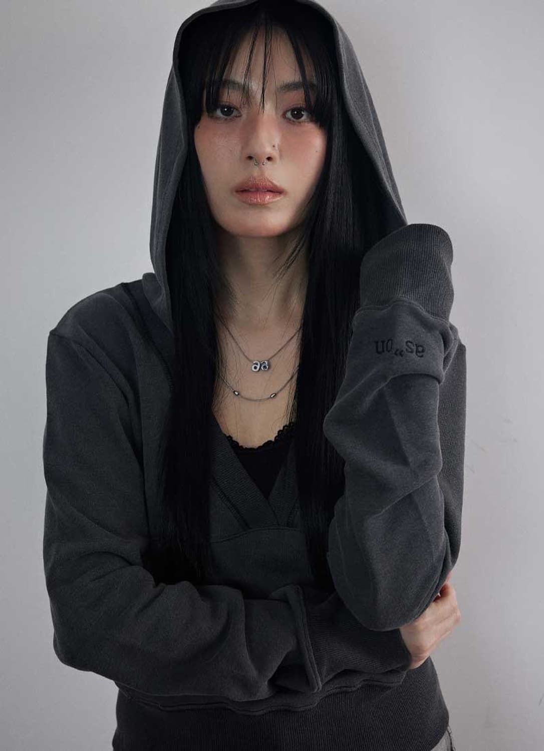 애즈온 타이니 후드 차콜 상품이미지2