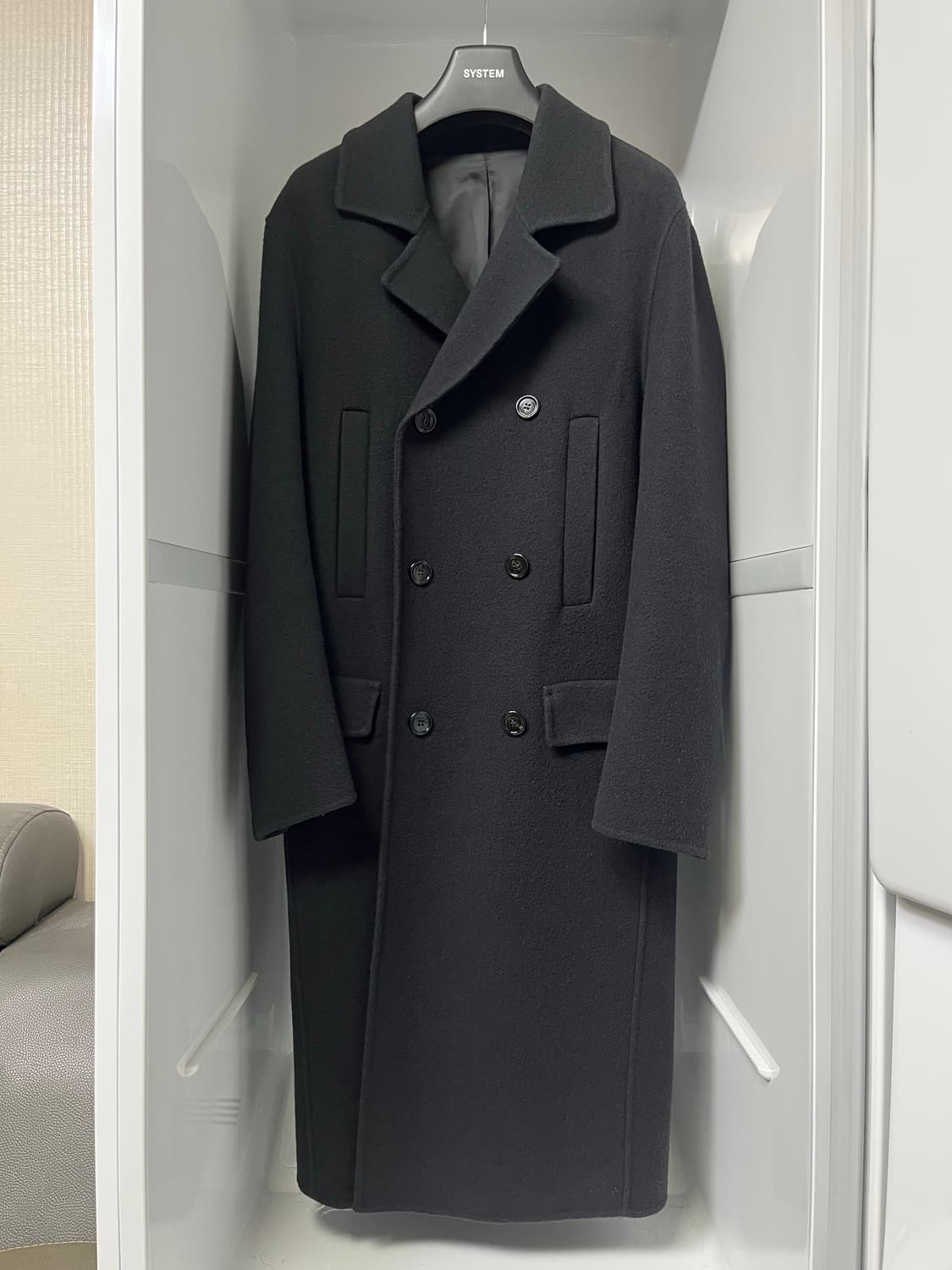 시스템옴므 MTR원단 차콜그레이 핸드메이드 더블 코트 95사이즈 상품이미지1