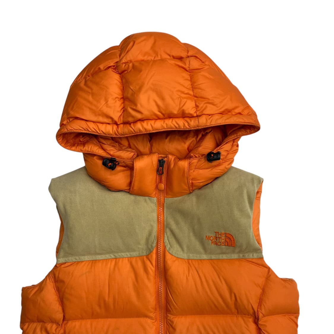 노스페이스 700 베이지스웨이드 오렌지 후드 패딩조끼 90 상품이미지4