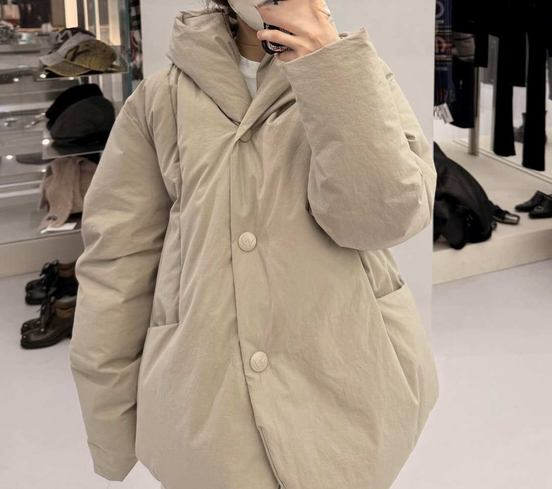 OPEN YY 코튼 블랭킷 퍼프 패딩 베이지 상품이미지3