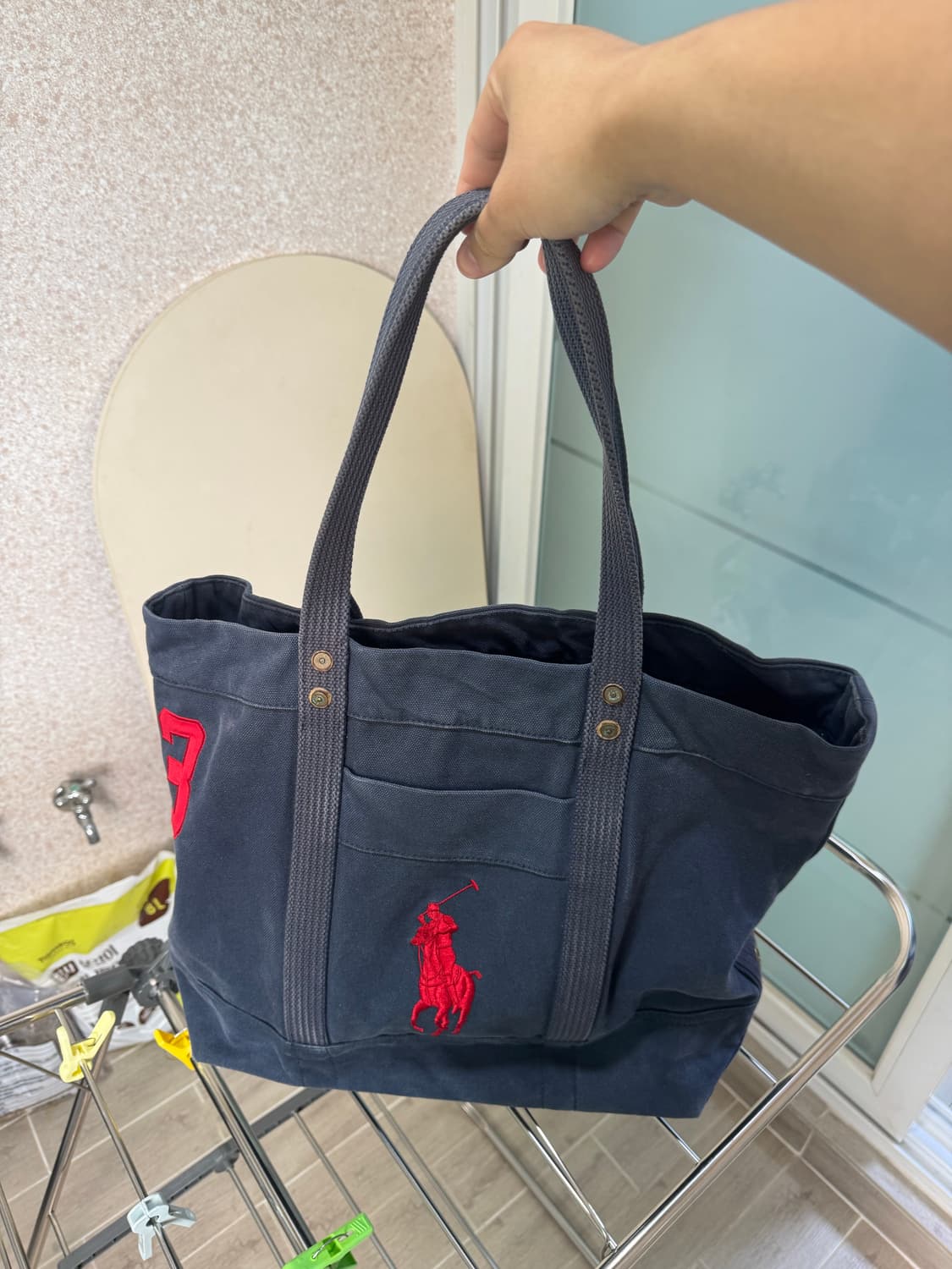 폴로랄프로렌 빅포니 캔버스 토트백 (네이비) 상품이미지1