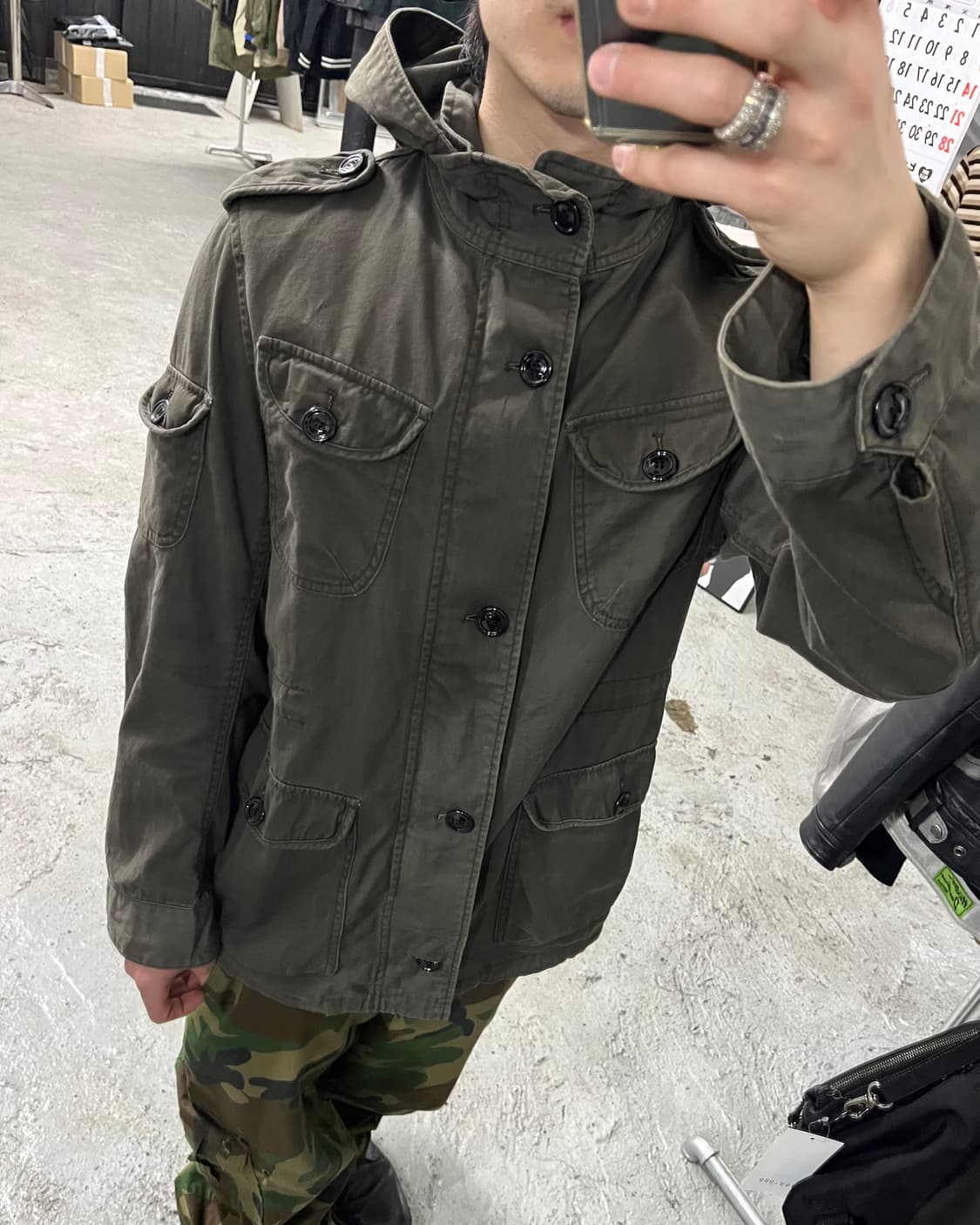 vtg military hood jacket 상품이미지3