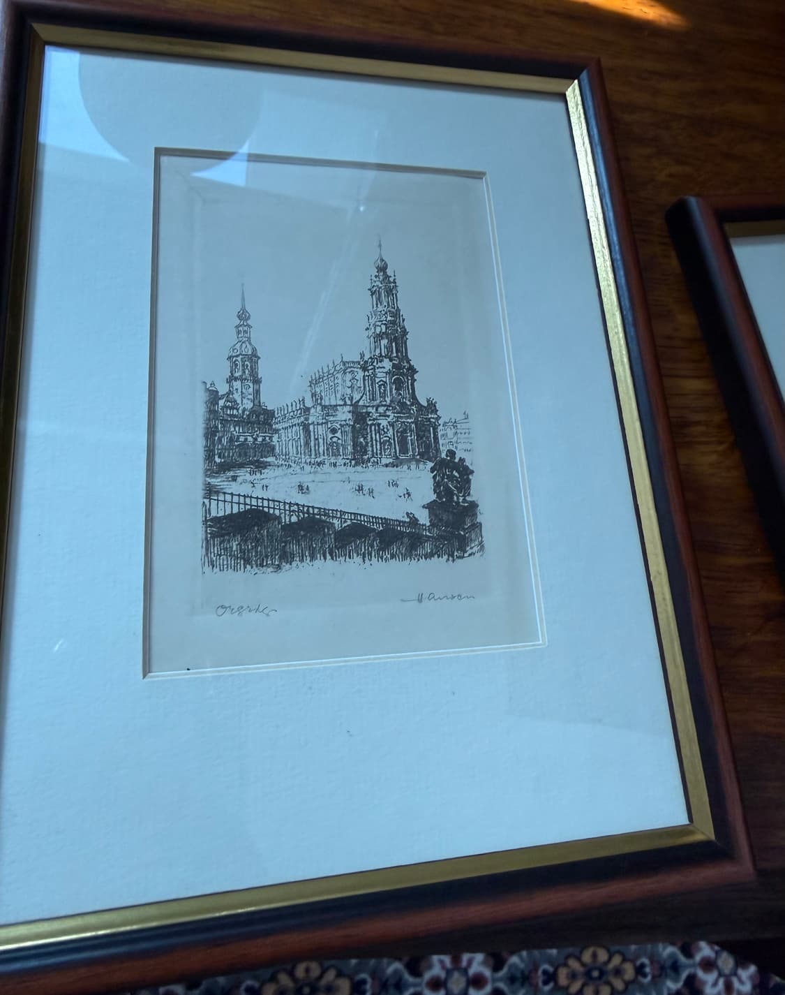 유럽 (독일)감성 빈티지 동판화 액자 3점 세트 상품이미지7