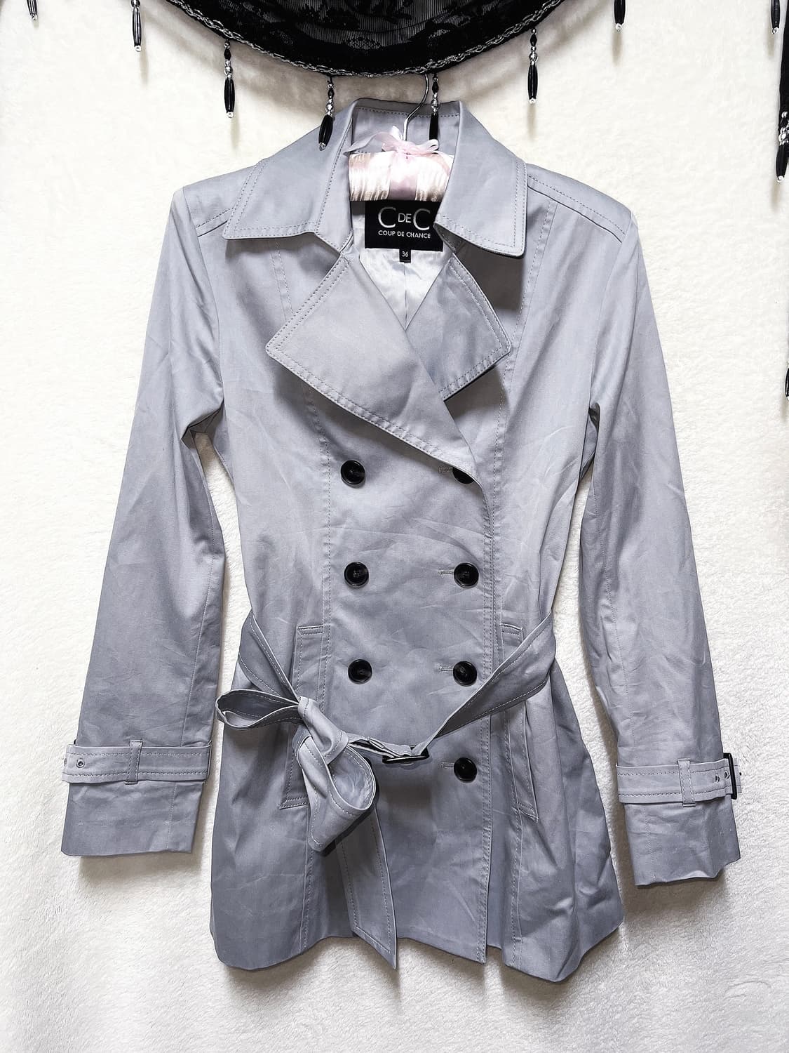 로맨틱갸루 로걀 오네 세실맥비깔 실버그레이 트렌치코트 자켓 펑크 데일리 상품이미지7