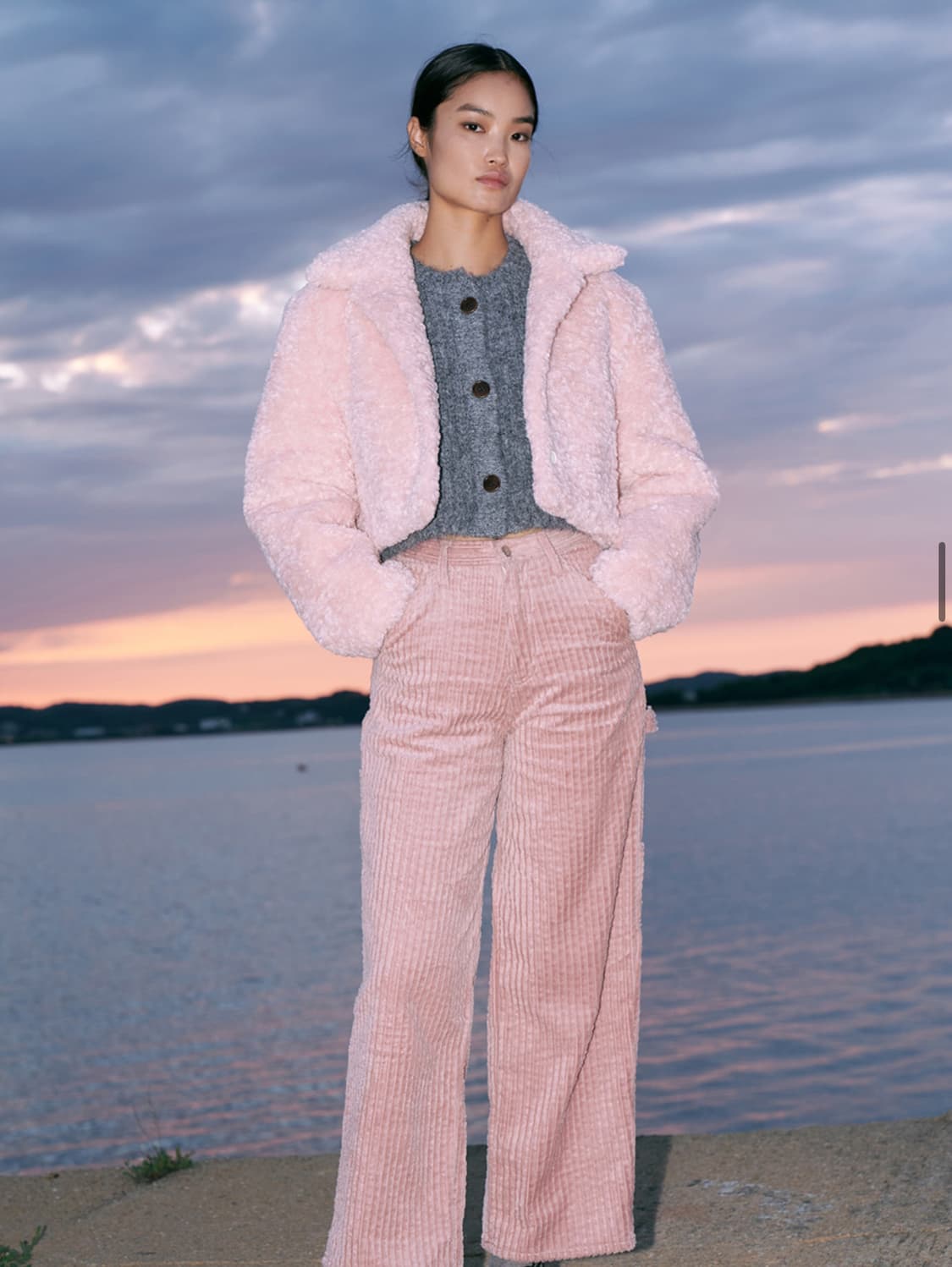 안젤로비안코 ANGELO BIANCO 크롭 퍼 자켓 상품이미지1