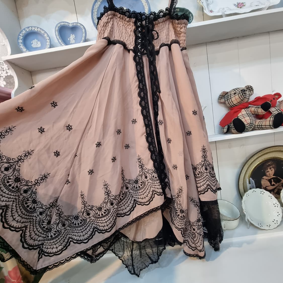 일본 Axes femme(악시즈팜므) 레이스 자수 캉캉 롱원피스 상품이미지7