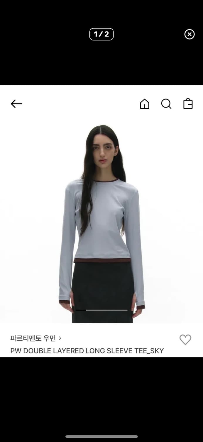 (2packs) 파르티멘토우먼 롱슬리브 스카이블루 메론 일괄 세트 상품이미지3