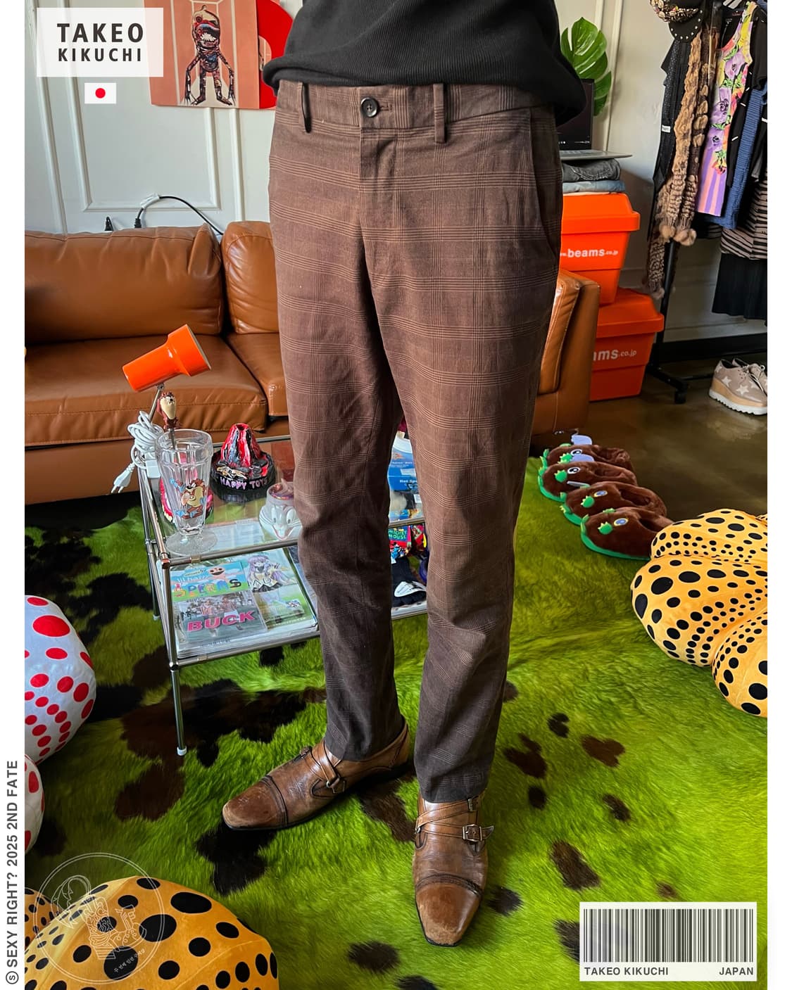 TAKEO KIKUCHI Gothic Brown Check Trouser 상품이미지1