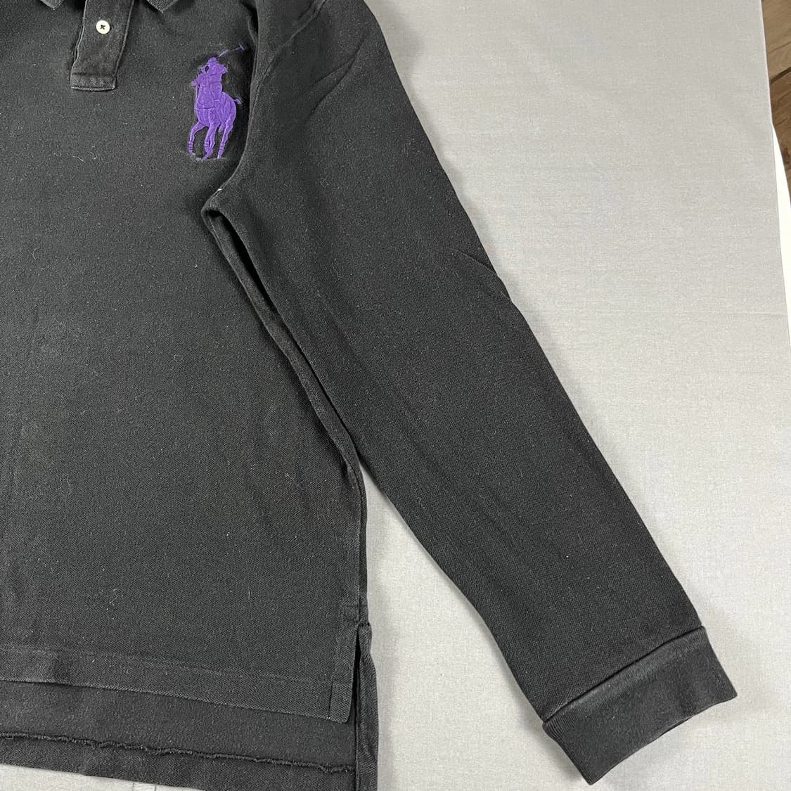 폴로 랄프로렌 빅포니 롱슬리브 카라 티셔츠 블랙 퍼플 상품이미지5