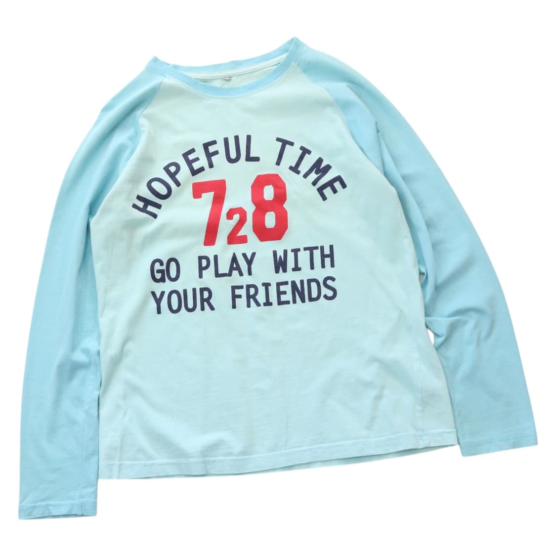 HIRAKI 히라키 빈티지 민트 스카이 라글란 그래픽 롱 슬리브 160 상품이미지1